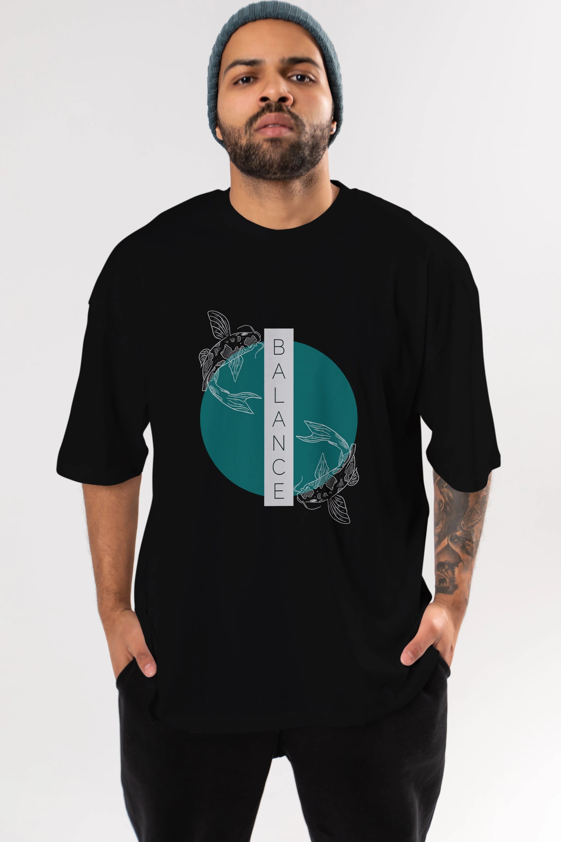 Balance 2 Yazılı Ön Baskılı Oversize t-shirt Erkek Kadın Unisex