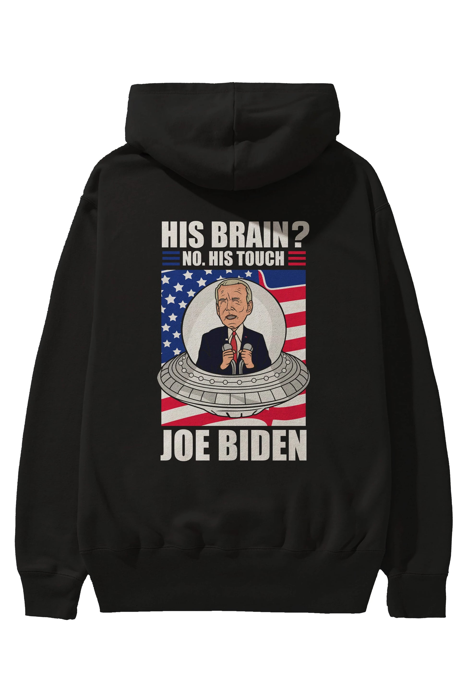 Alien Biden Arka Baskılı Hoodie Oversize Kapüşonlu Sweatshirt Erkek Kadın Unisex