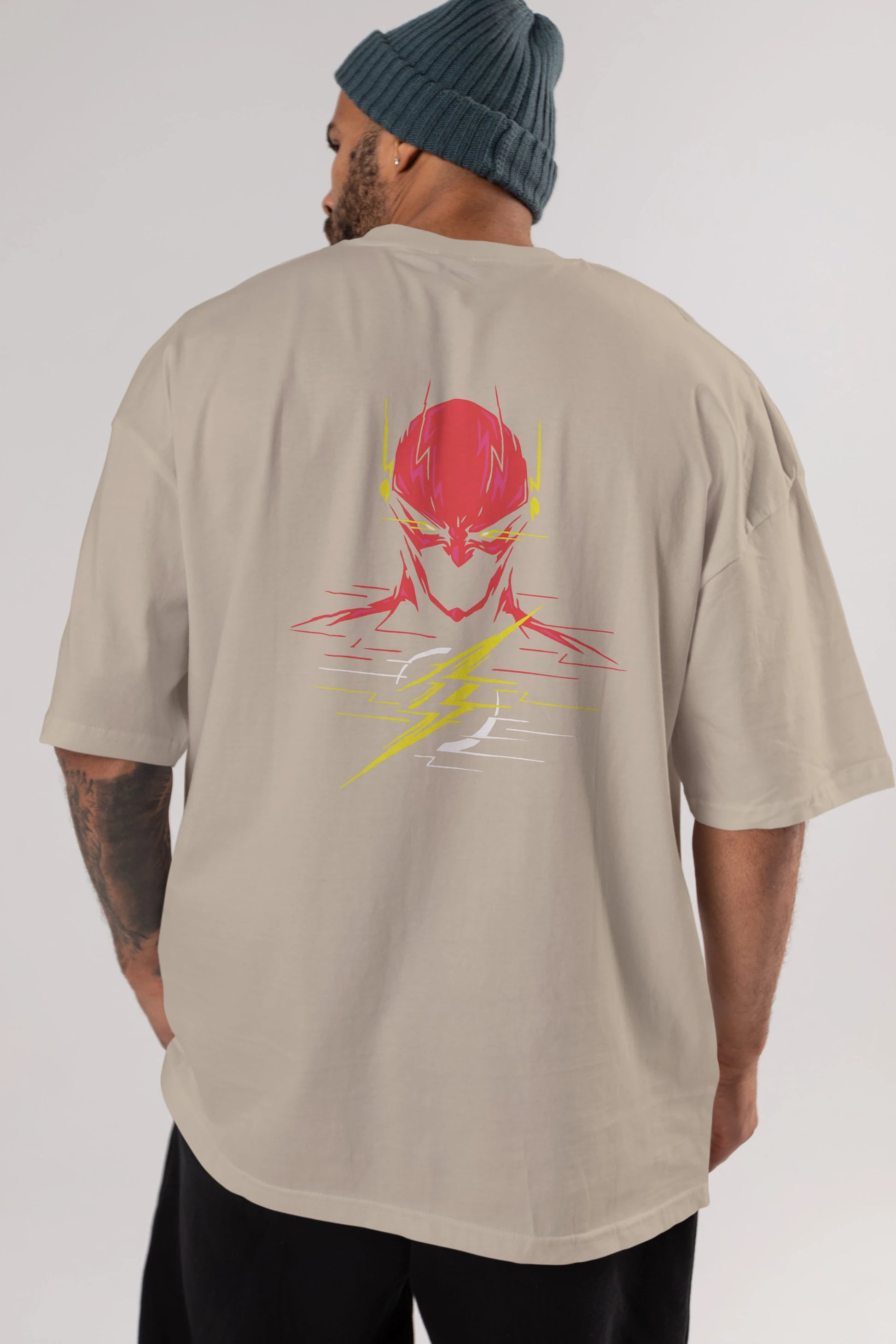 Flash Avengers (2) Arka Baskılı Oversize t-shirt Erkek Kadın Unisex %100 Pamuk Bisiklet Yaka tişort