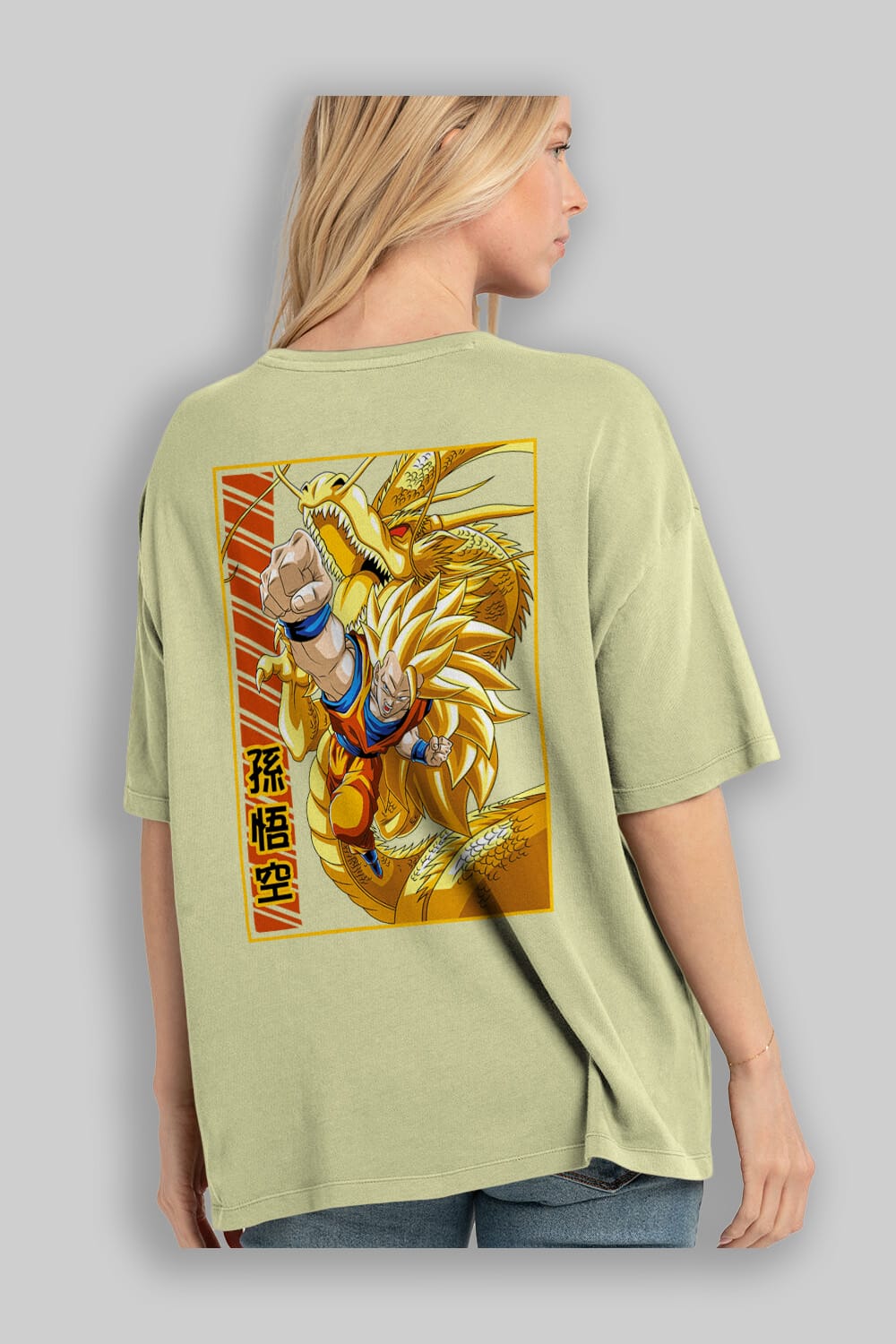 DragonBall Goku Anime Arka Baskılı Oversize t-shirt Erkek Kadın Unisex