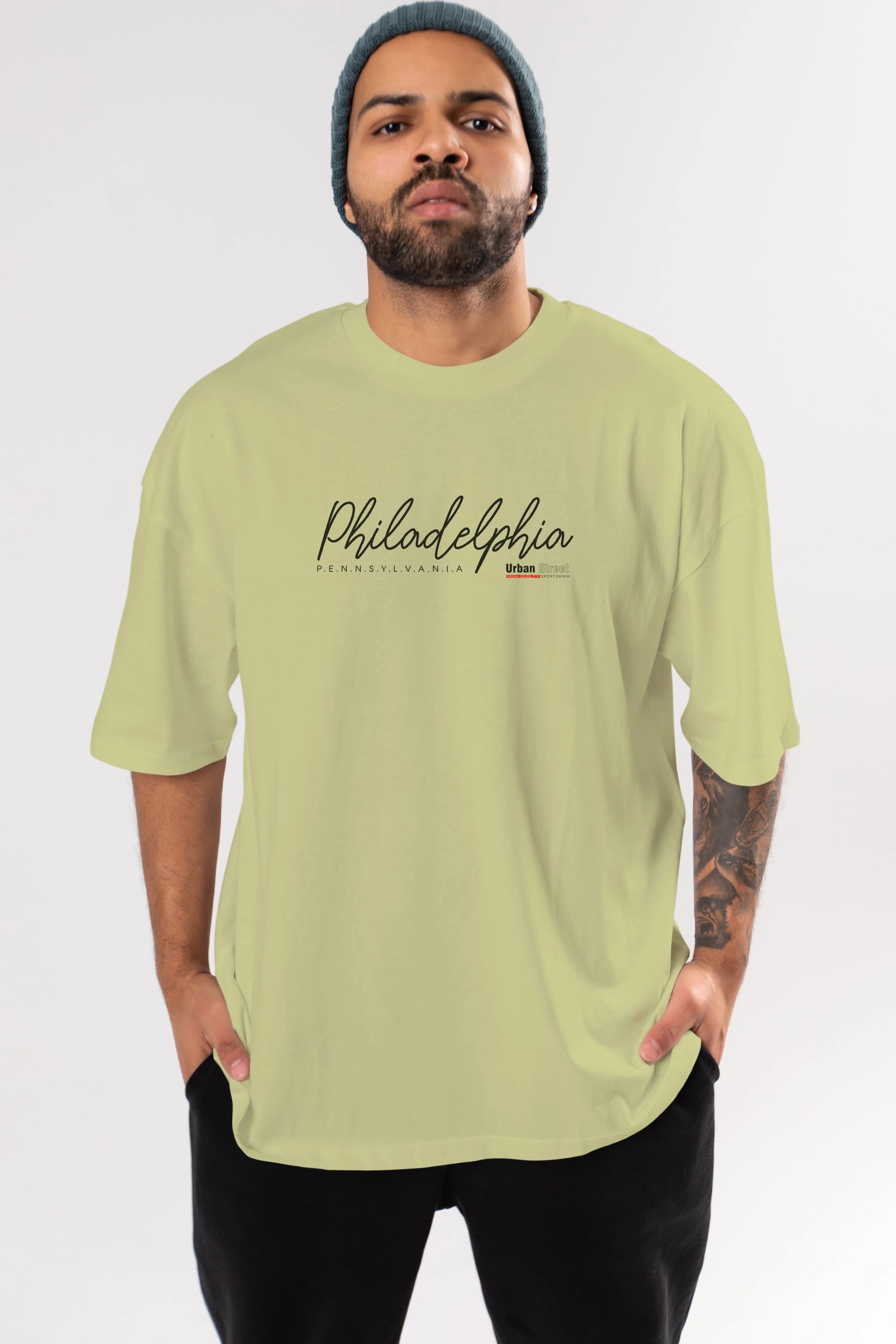 Philadelphia Urban Ön Baskılı Oversize t-shirt Erkek Kadın Unisex