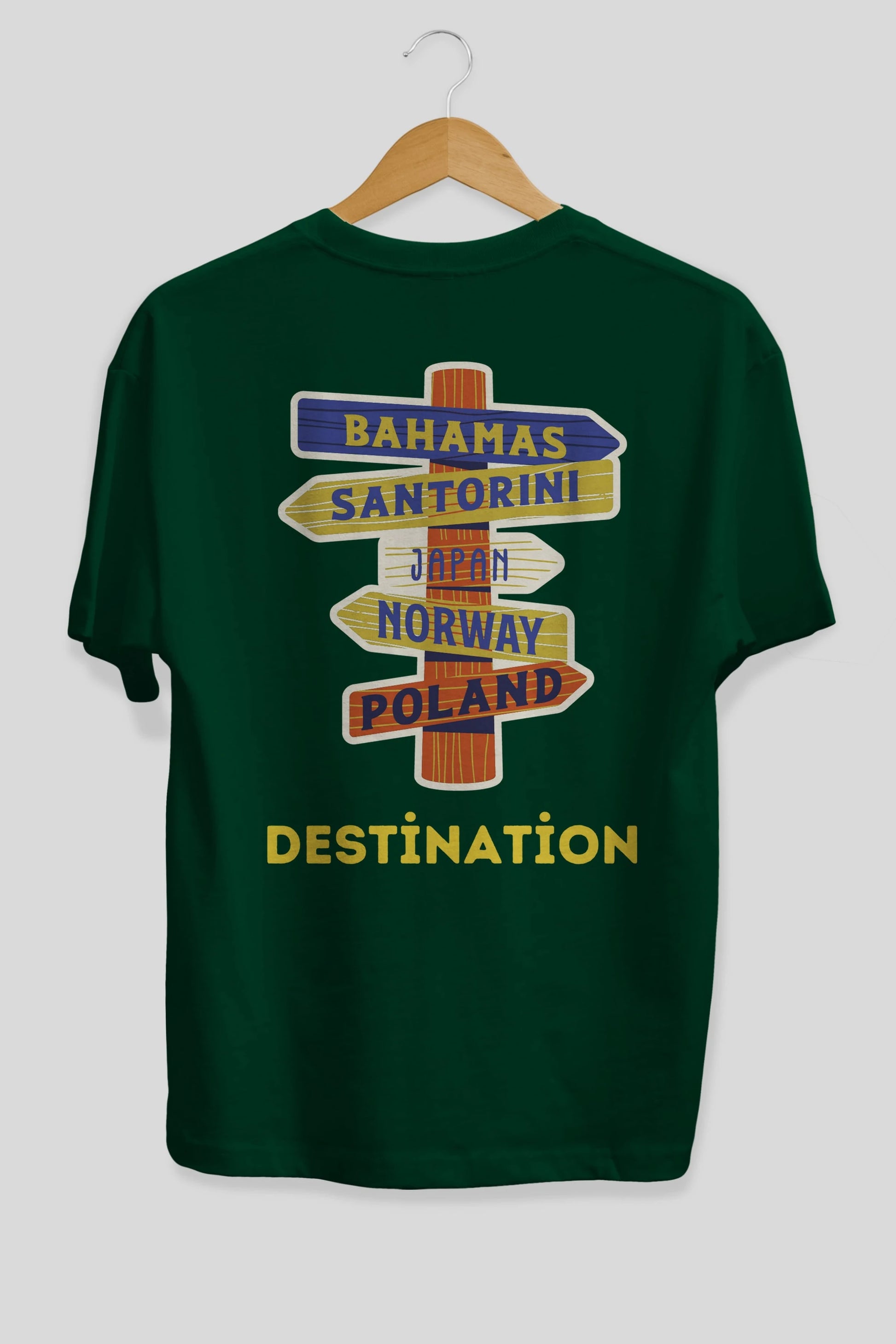 Destination Yazılı Arka Baskılı Oversize t-shirt Erkek Kadın Unisex