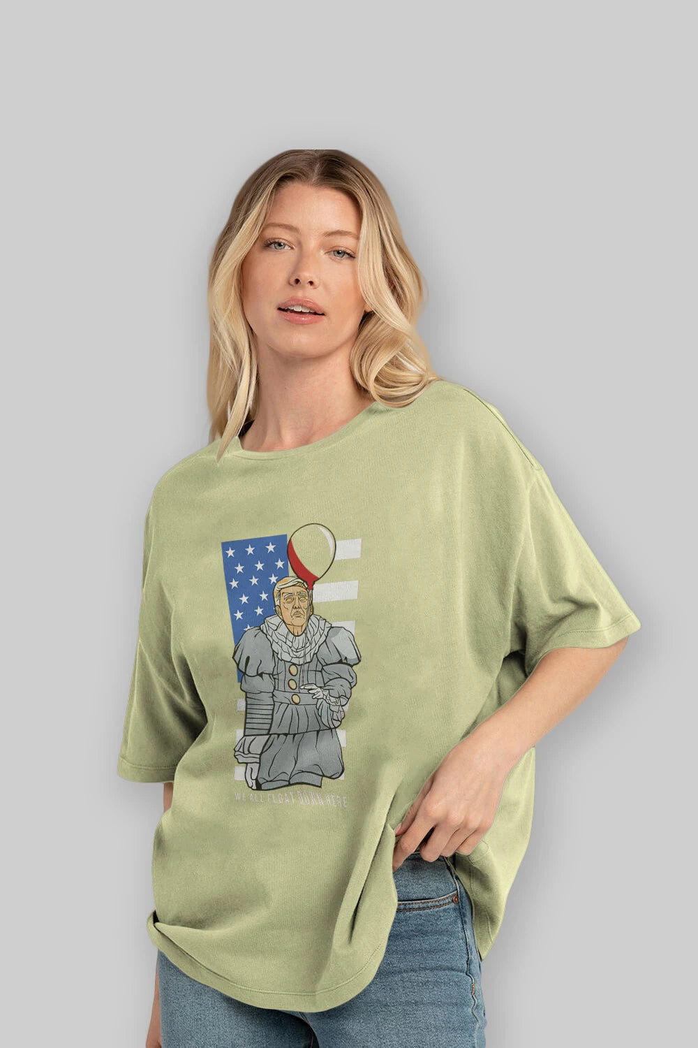 It Trump Ön Baskılı Oversize t-shirt Erkek Kadın Unisex %100 Pamuk tişort