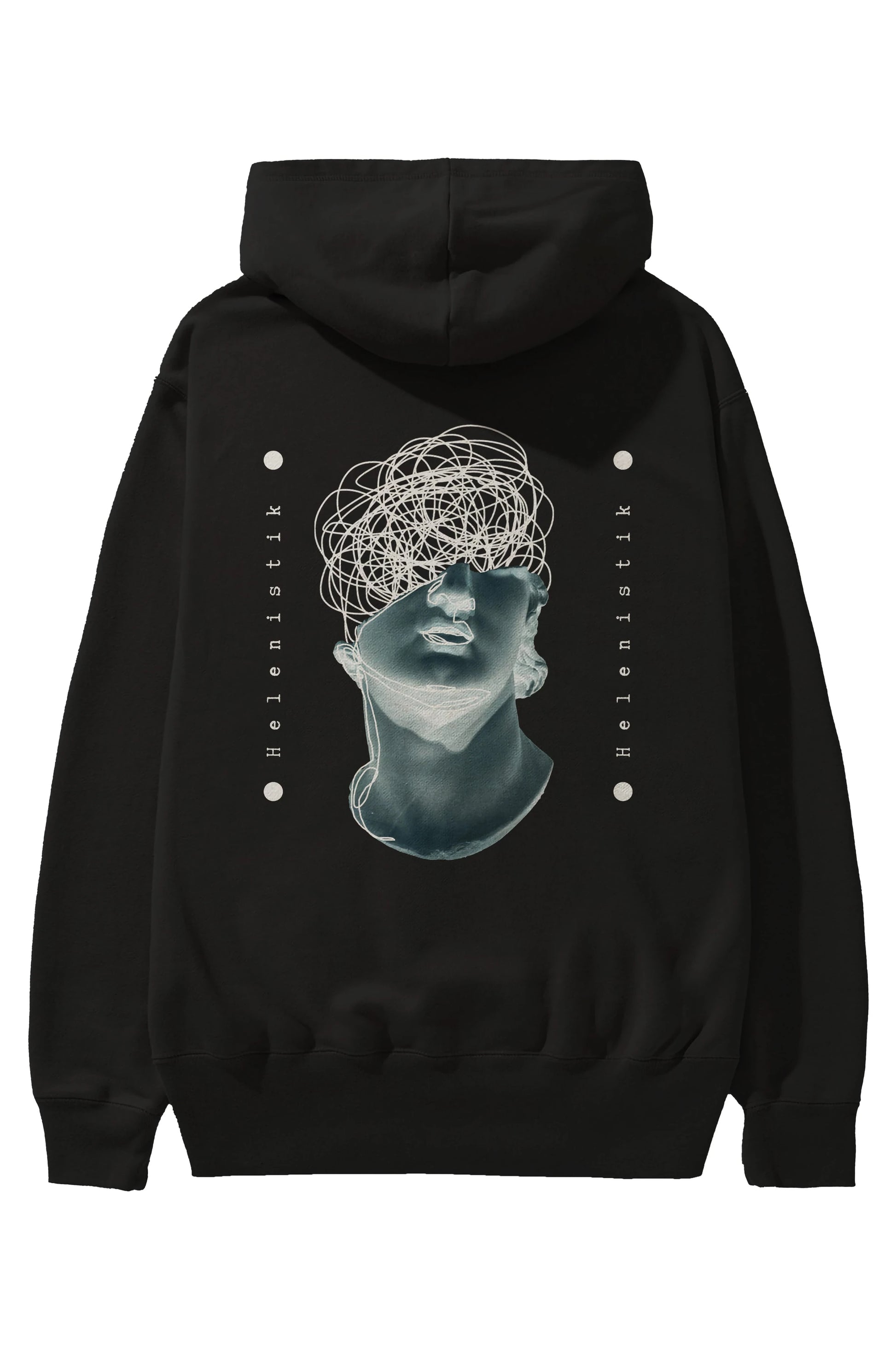 Heykel 2 Arka Baskılı Oversize Hoodie Kapüşonlu Sweatshirt Erkek Kadın Unisex