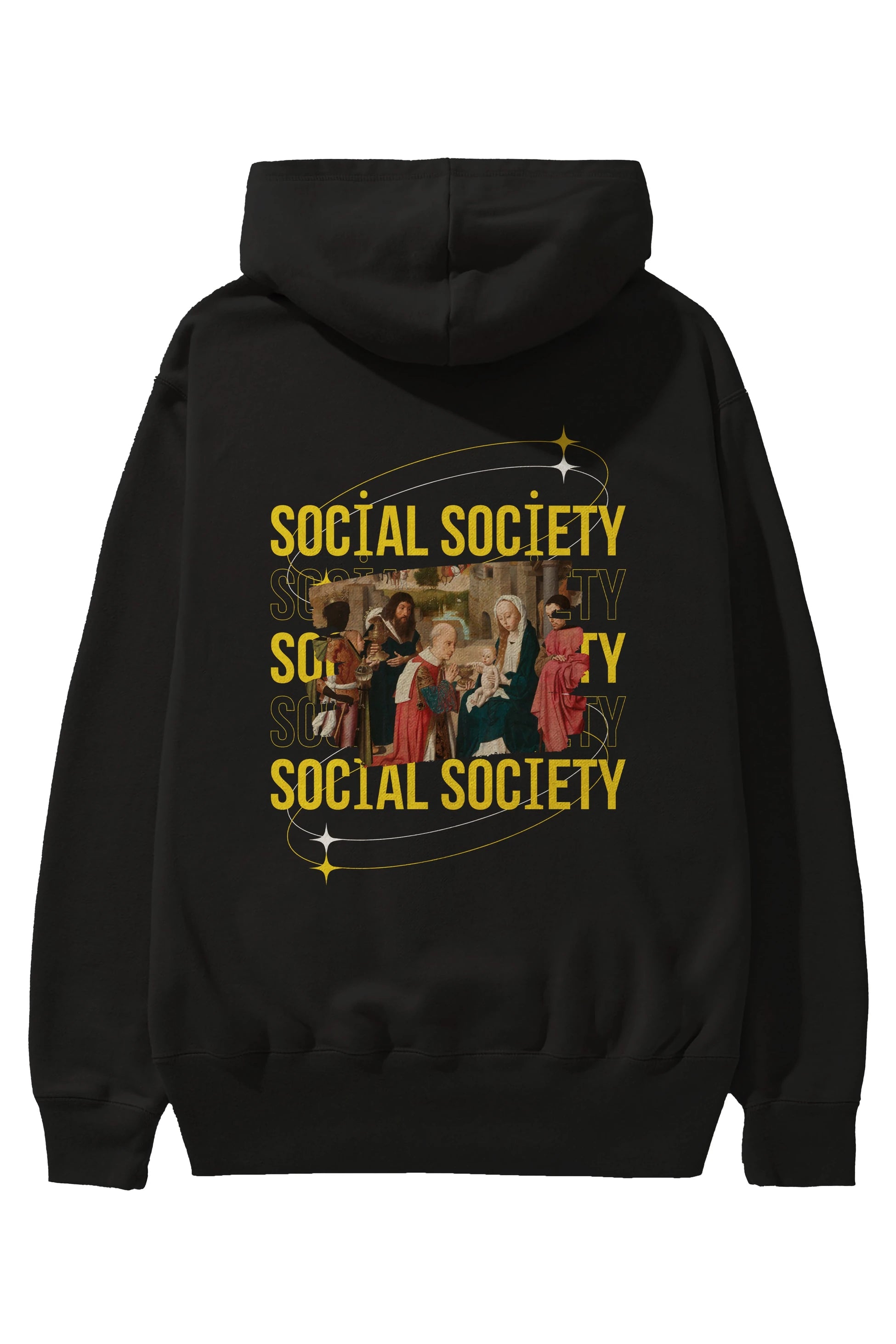 Social Society Yazılı Arka Baskılı Oversize Hoodie Kapüşonlu Sweatshirt Erkek Kadın Unisex
