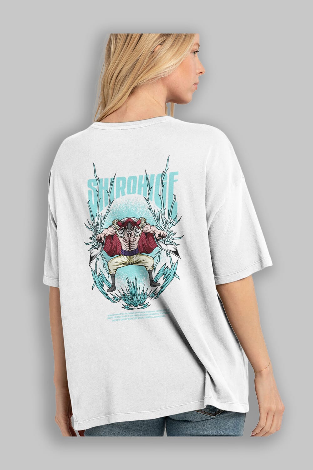 Shirohige Anime Arka Baskılı Oversize t-shirt Erkek Kadın Unisex
