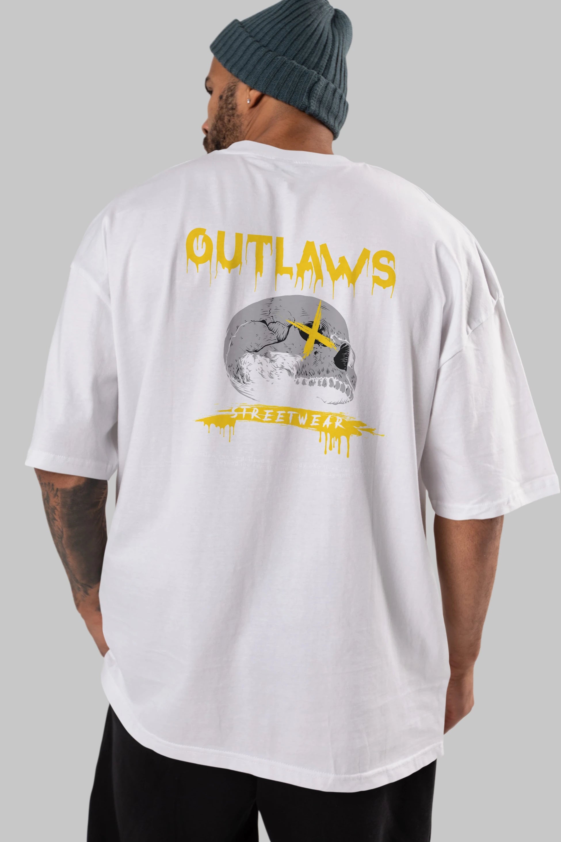 Outlaws Streetwear Arka Baskılı Oversize t-shirt Erkek Kadın Unisex