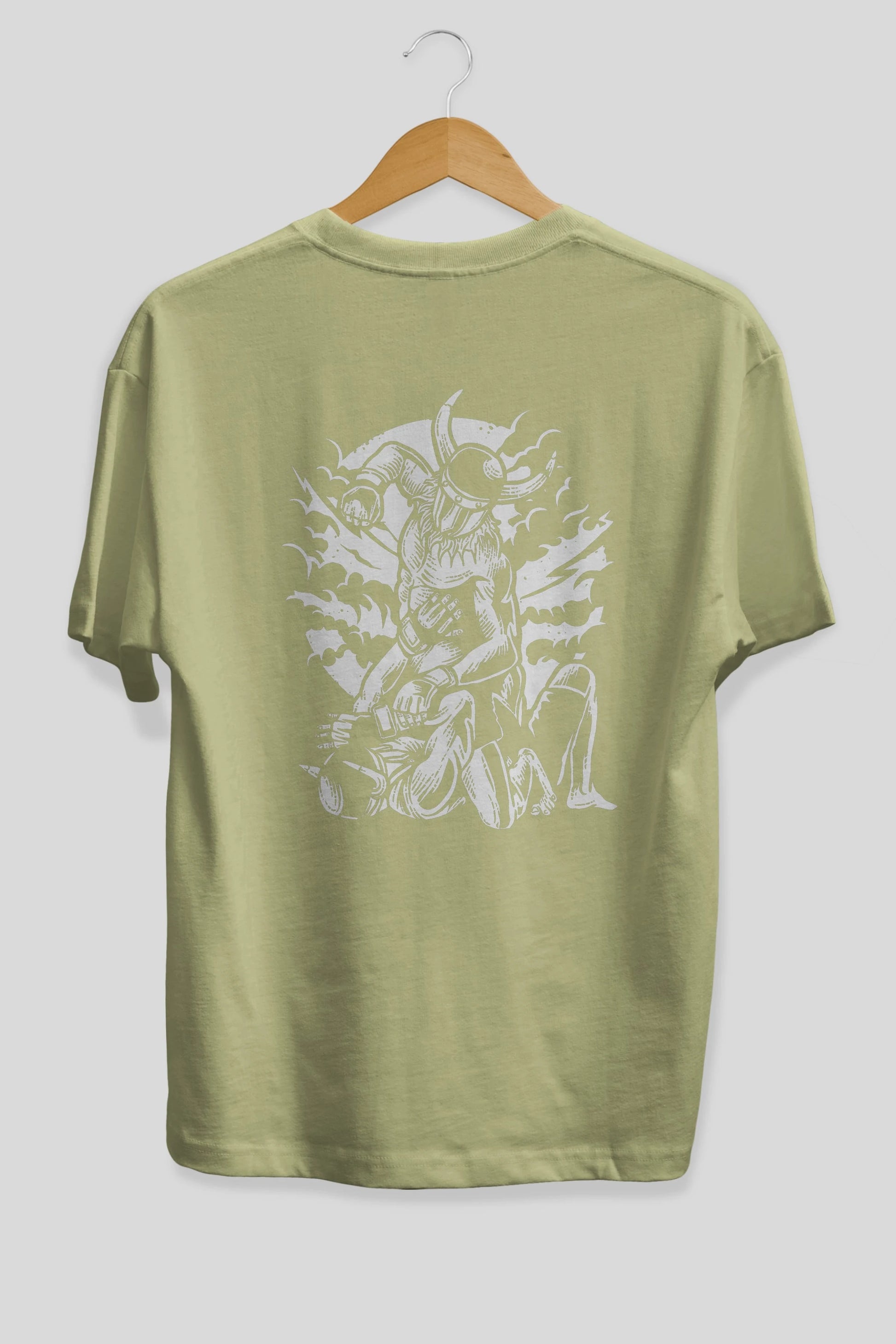 Viking MMA Fighter Arka Baskılı Oversize t-shirt Erkek Kadın Unisex %100 Pamuk