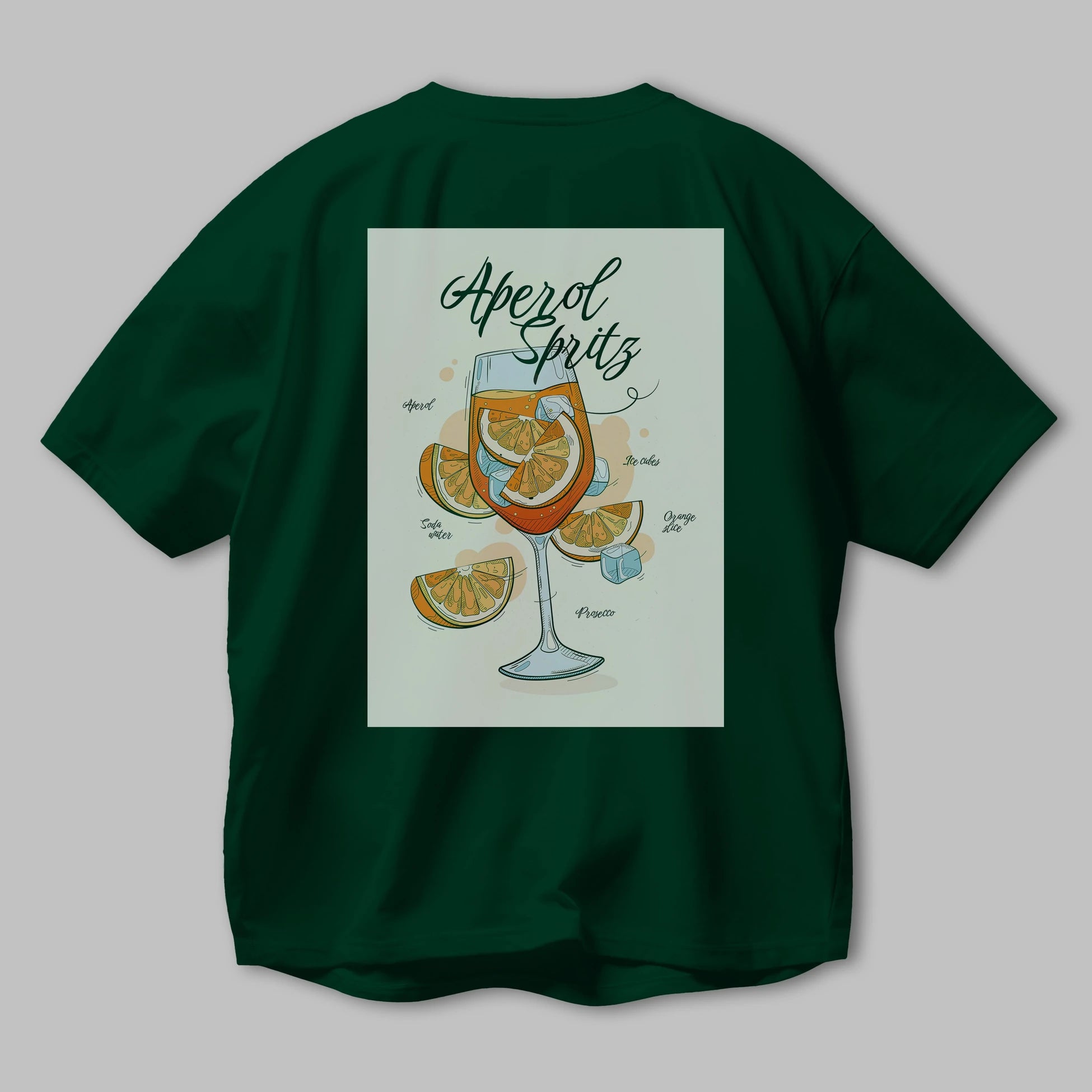 Aperol Spritz 6 Arka Baskılı Oversize t-shirt Erkek Kadın Unisex %100 Pamuk Bisiklet Yaka tişort