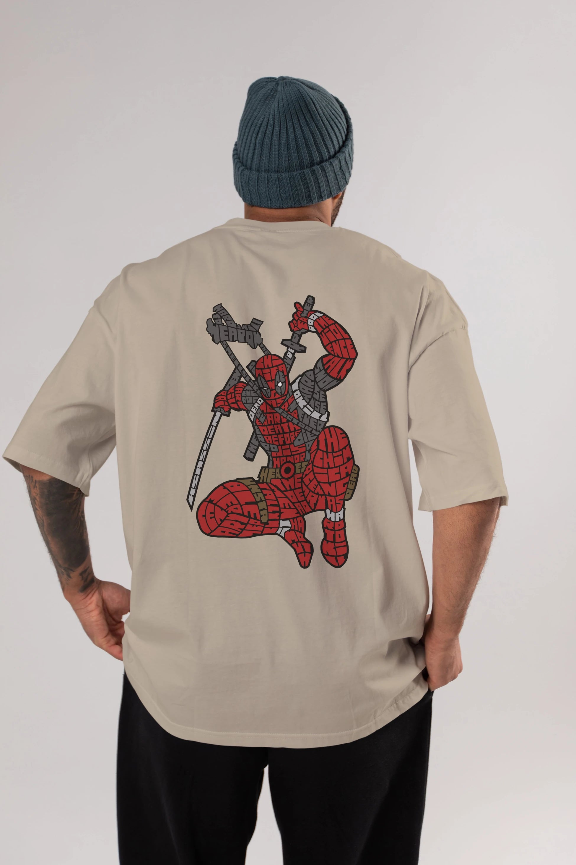 Chimichanga Arka Baskılı Oversize t-shirt %100 pamuk Erkek Kadın Unisex