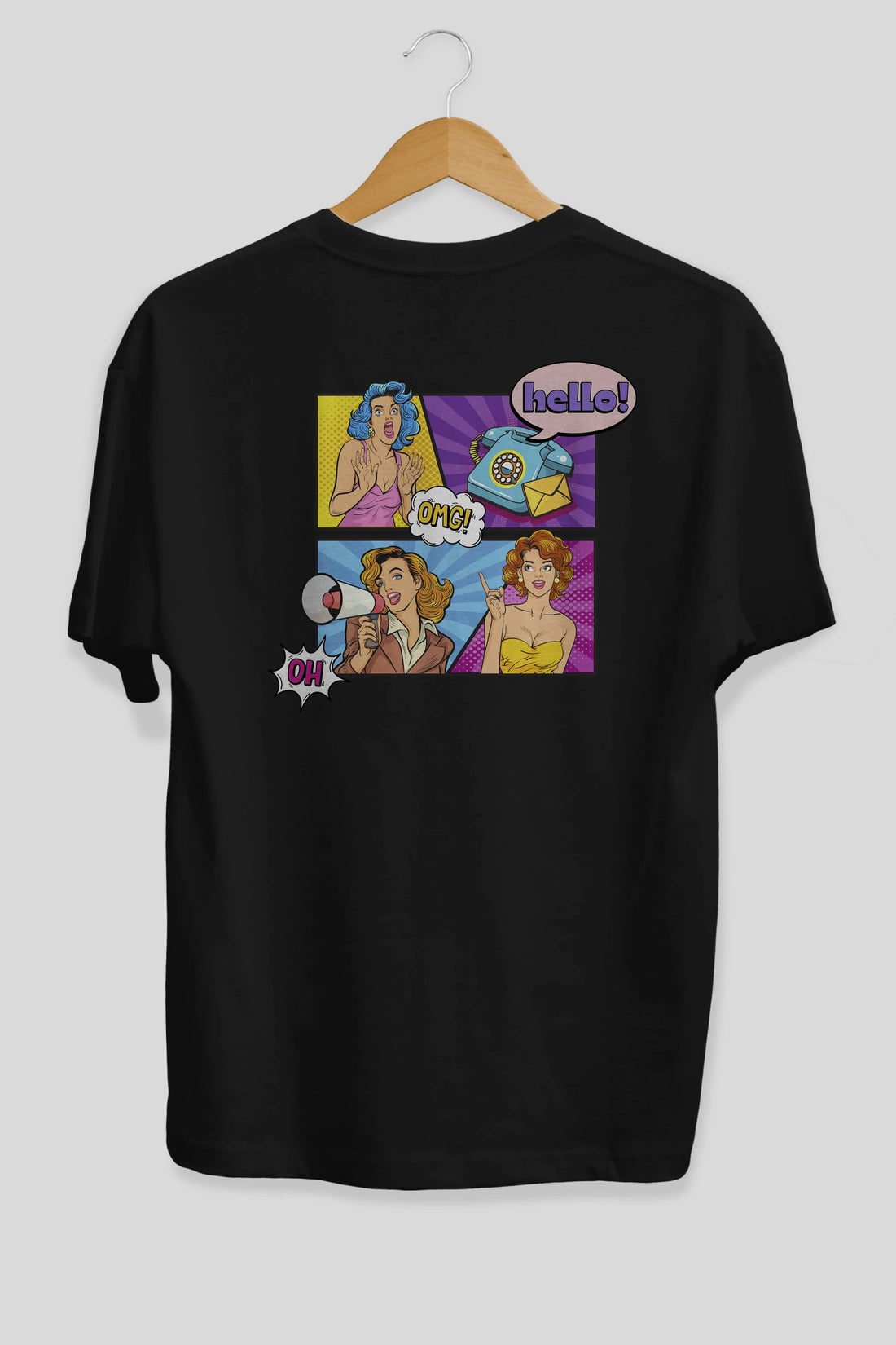 Hello OMG Arka Baskılı Oversize t-shirt Erkek Kadın Unisex