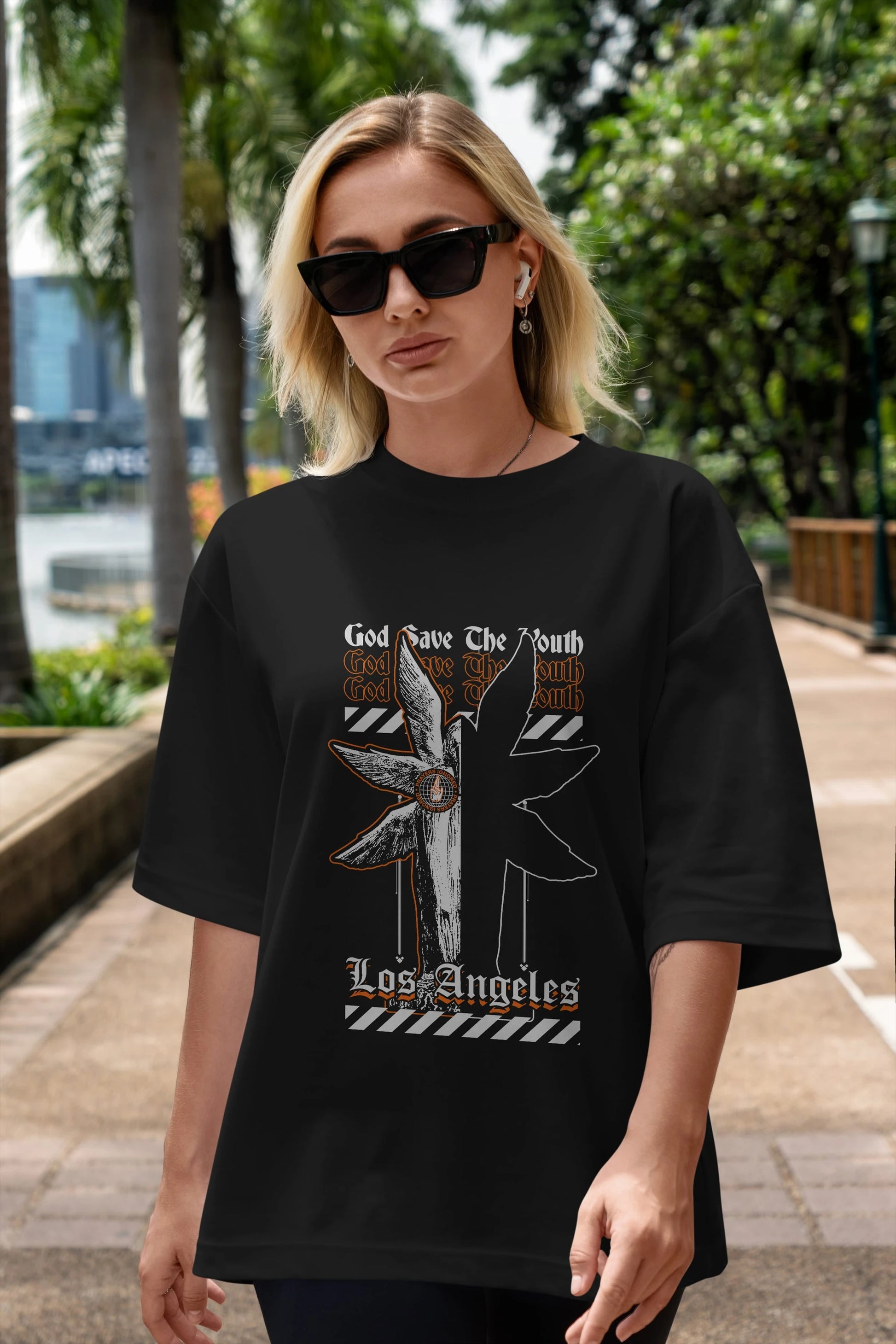 God Save The Youth Ön Baskılı Oversize t-shirt Erkek Kadın Unisex