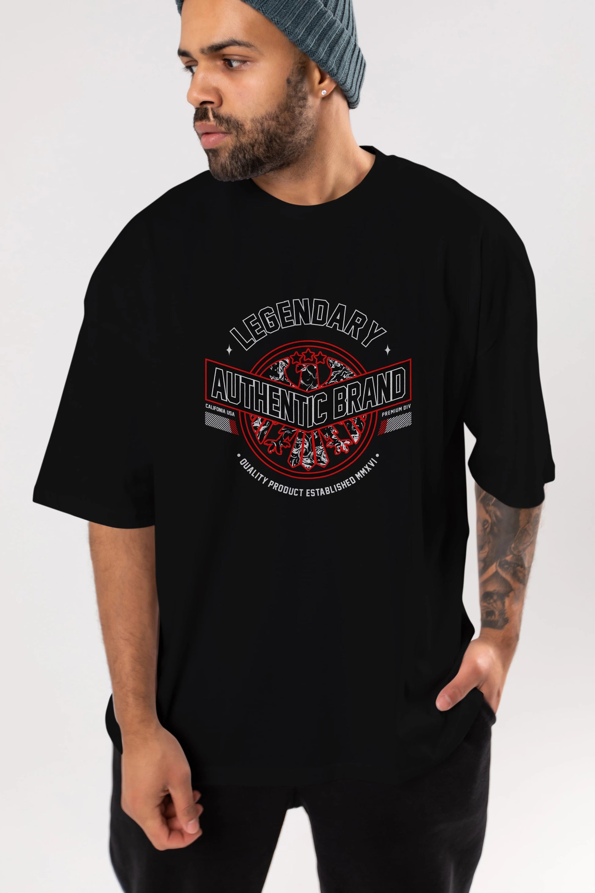 Legendary Brand Ön Baskılı Oversize t-shirt Erkek Kadın Unisex