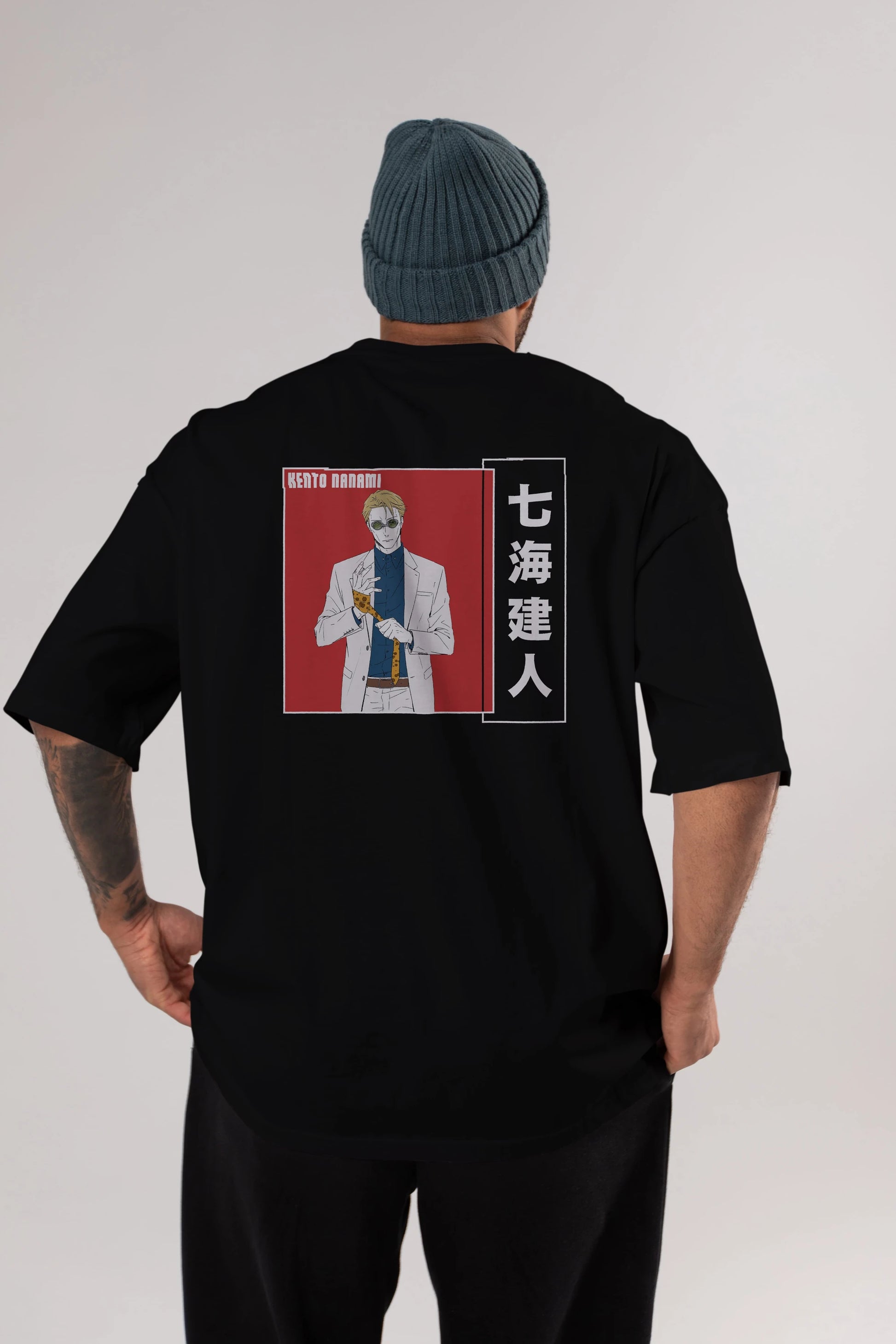 Kento Nanami 1 Anime Arka Baskılı Oversize t-shirt Erkek Kadın Unisex