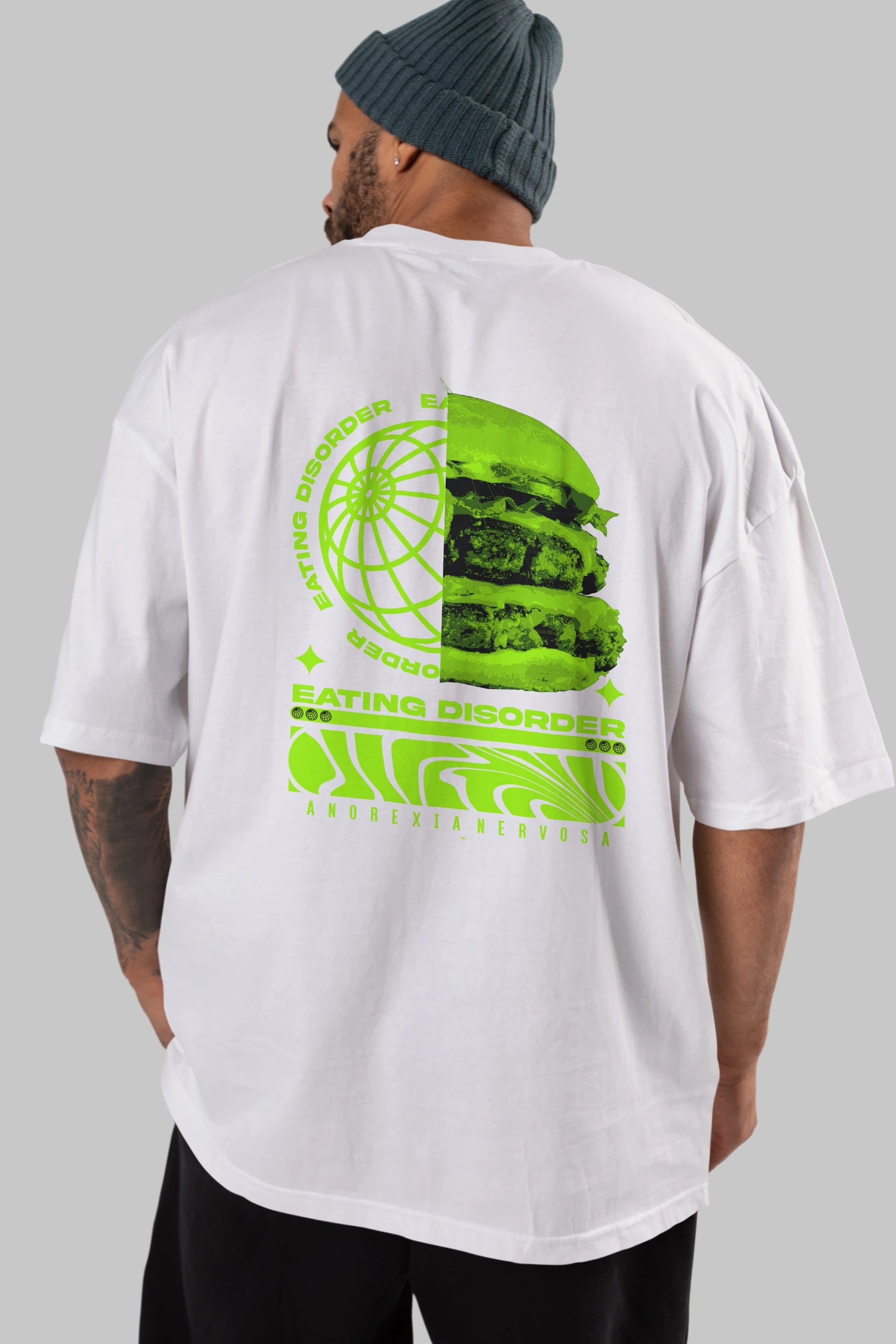 Eating Disorder Arka Baskılı Oversize t-shirt Erkek Kadın Unisex