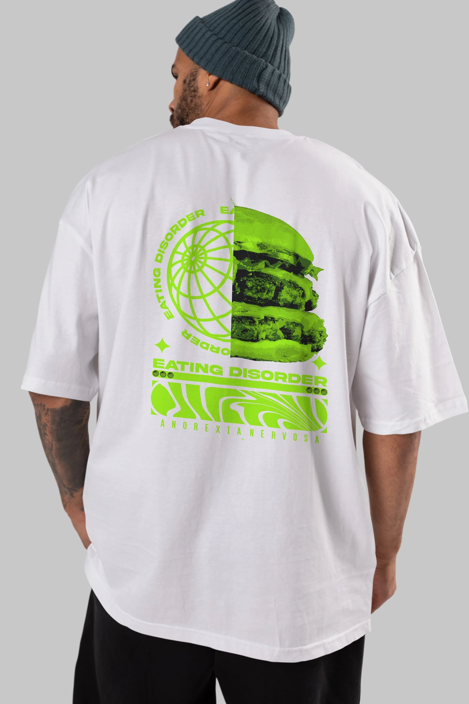 Eating Disorder Arka Baskılı Oversize t-shirt Erkek Kadın Unisex