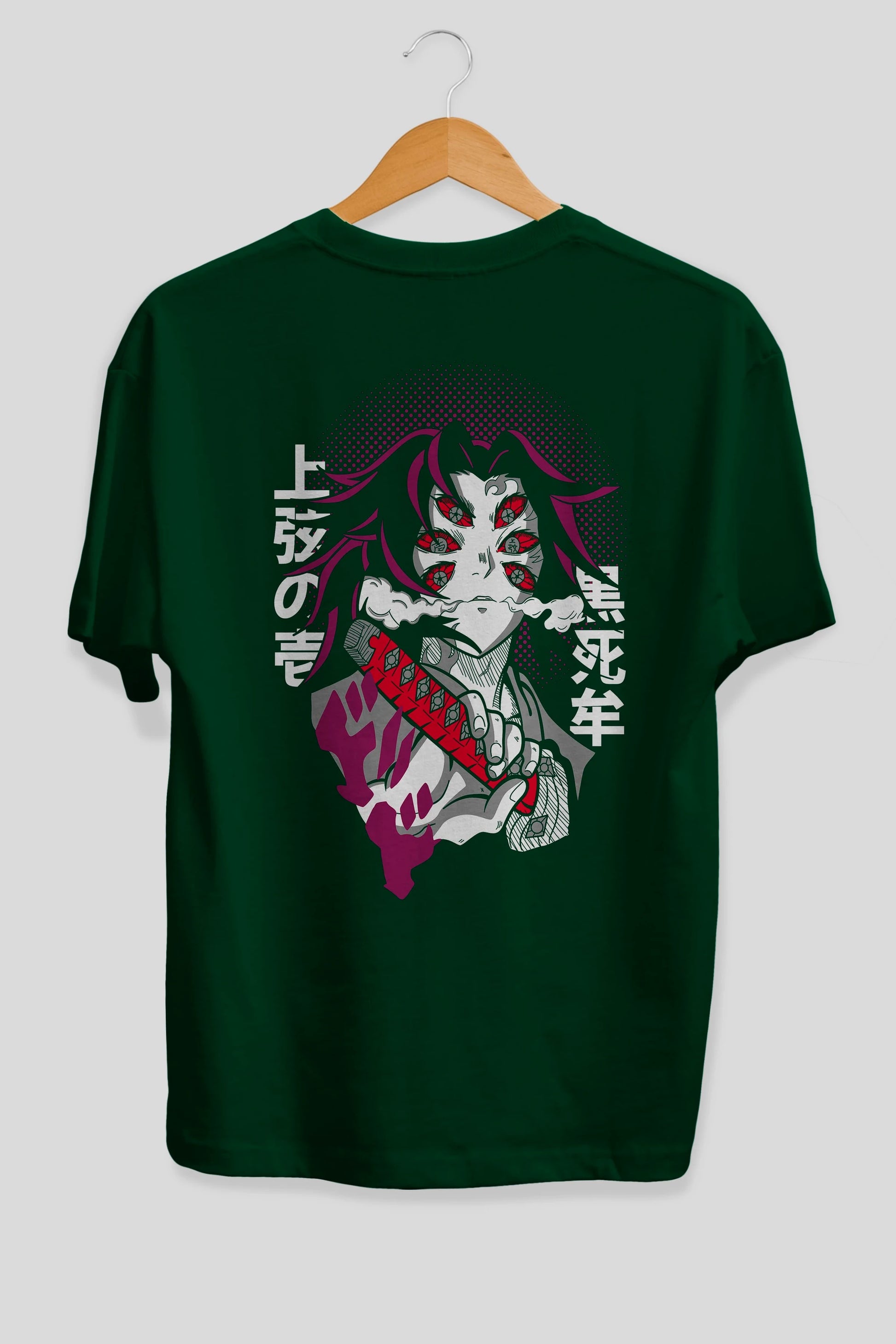 Kokushibo Anime Arka Baskılı Oversize t-shirt Erkek Kadın Unisex