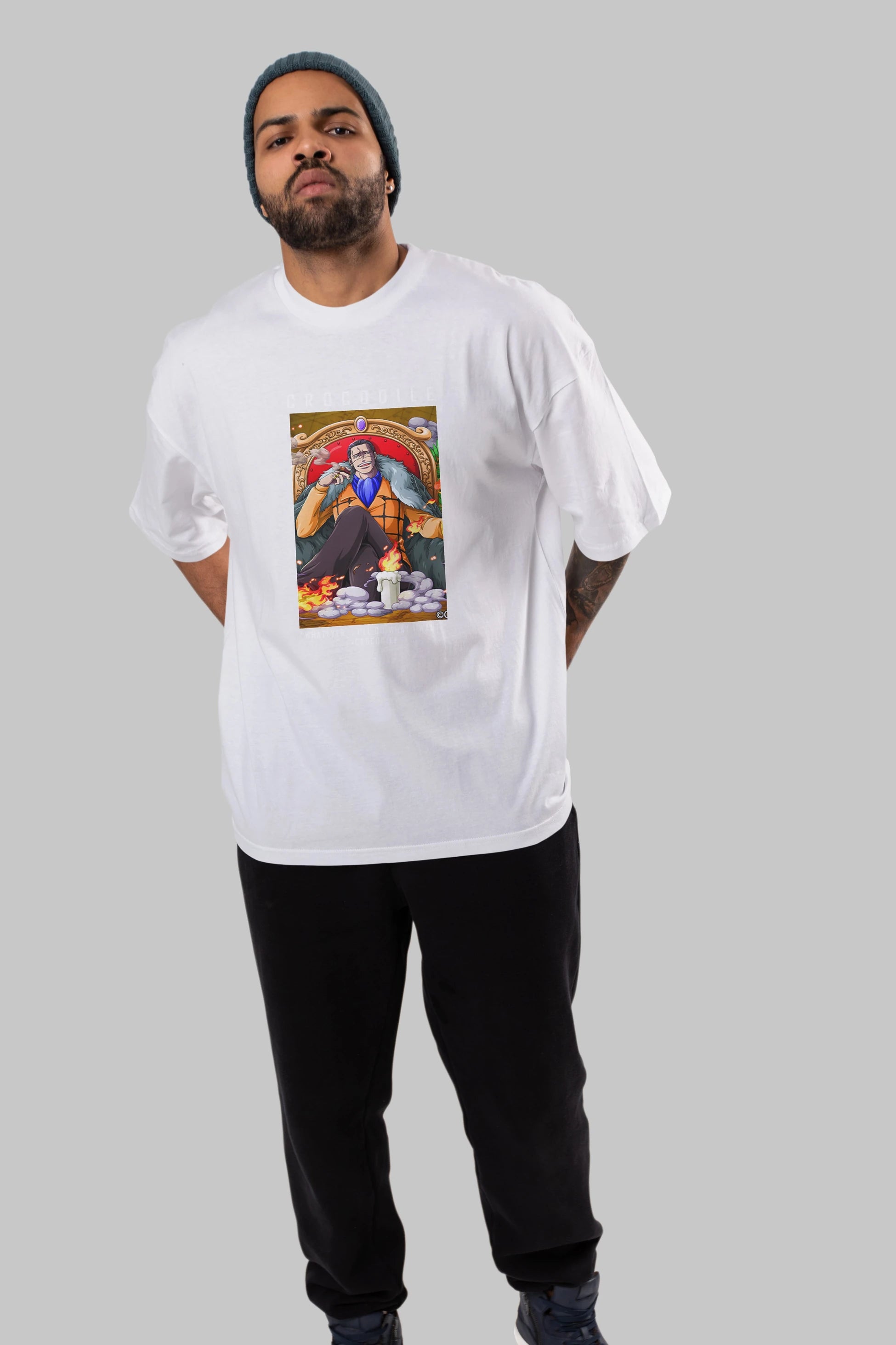 Crocodile Anime Ön Baskılı Oversize t-shirt Erkek Kadın Unisex