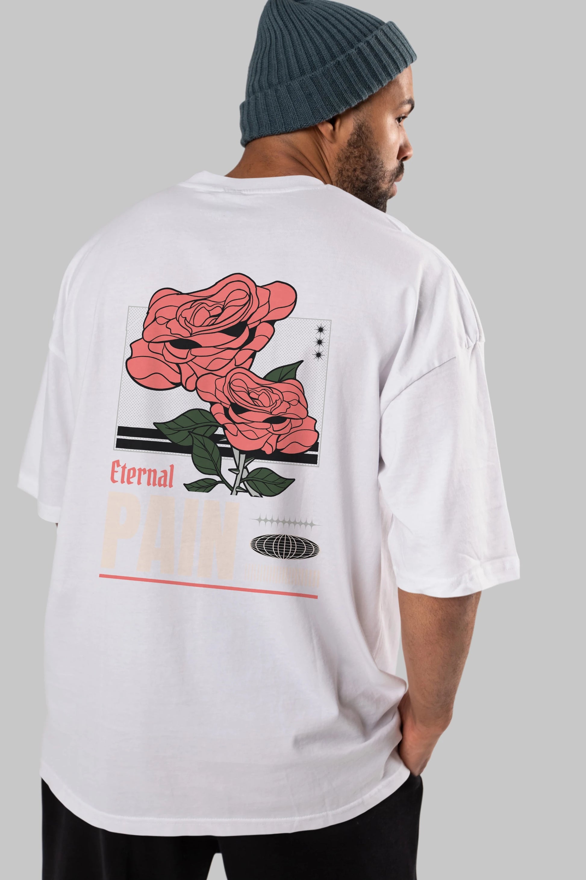 Eternal Pain Arka Baskılı Oversize t-shirt Erkek Kadın Unisex