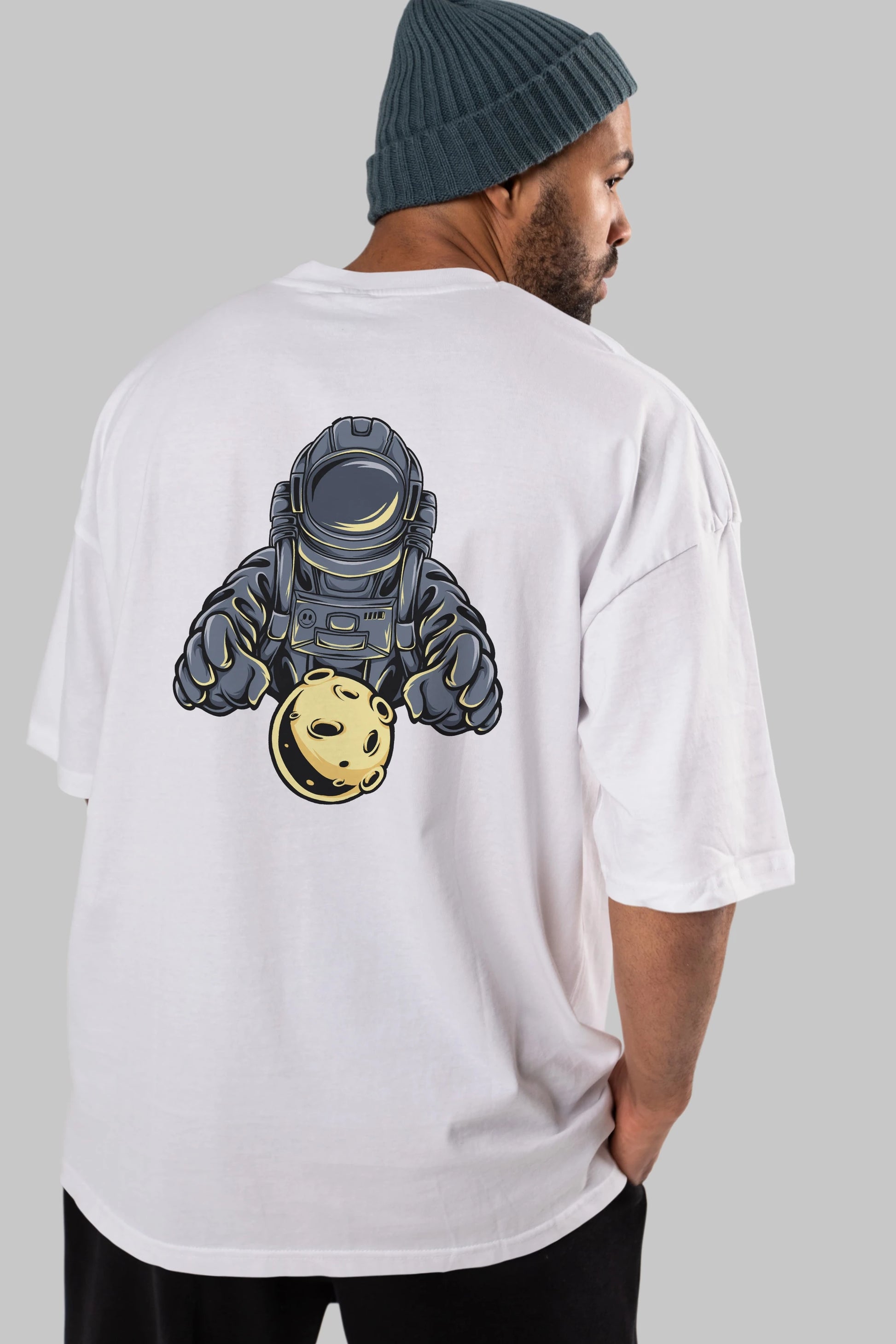 Astromoon tshirt Arka Baskılı Oversize t-shirt Erkek Kadın Unisex