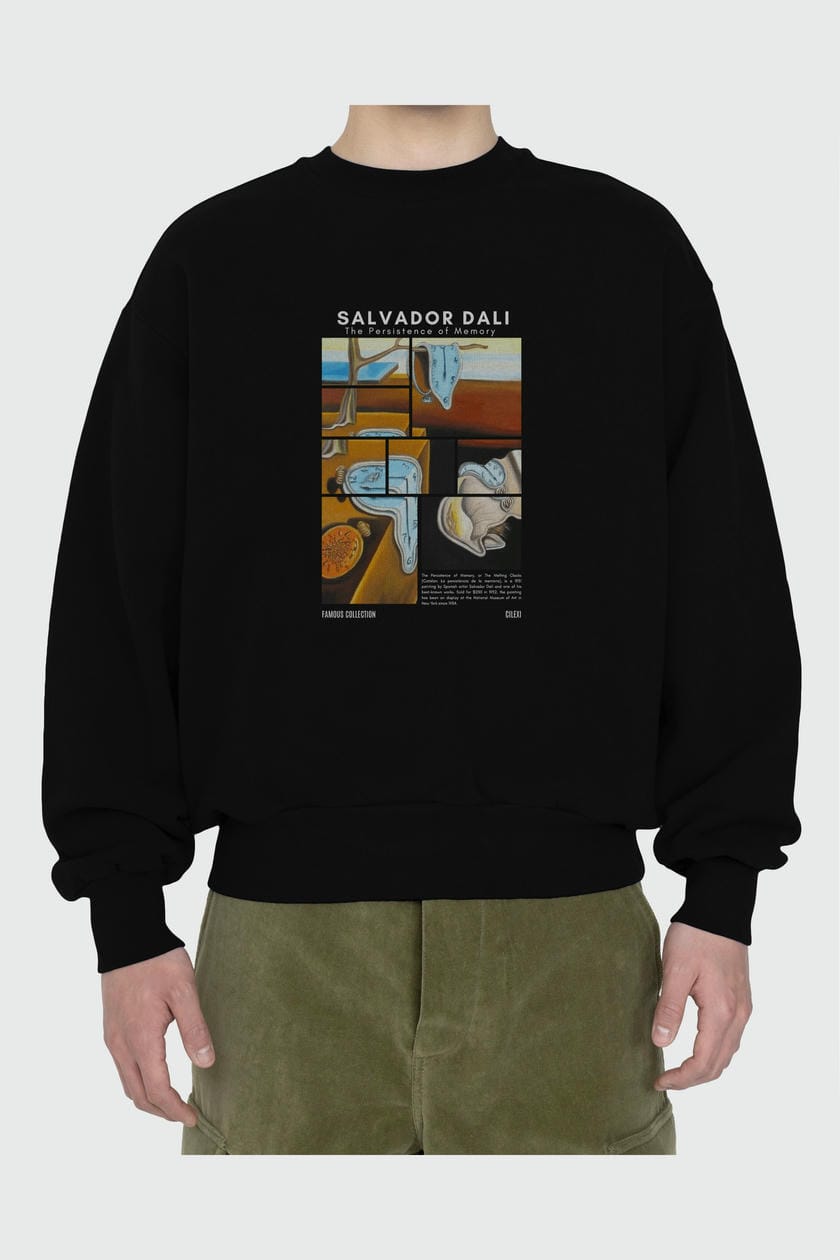 Salvador Dali ön Baskılı Oversize Sweatshirt Erkek Kadın Unisex