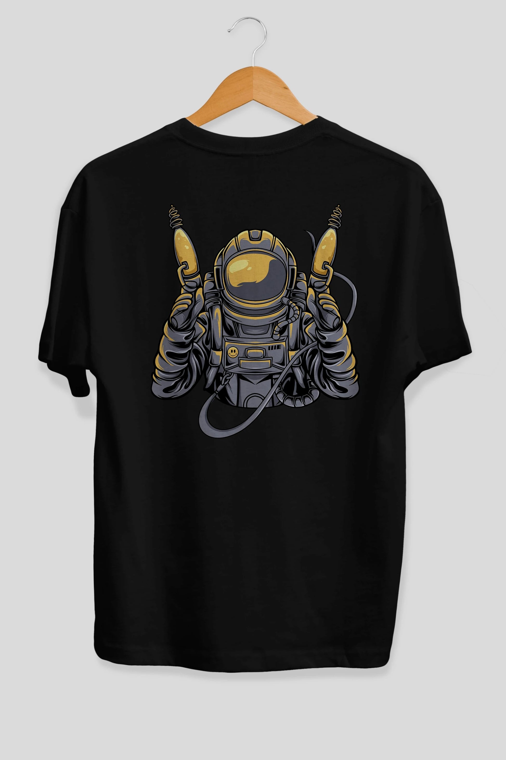 Alien Hunter Arka Baskılı Oversize t-shirt Erkek Kadın Unisex
