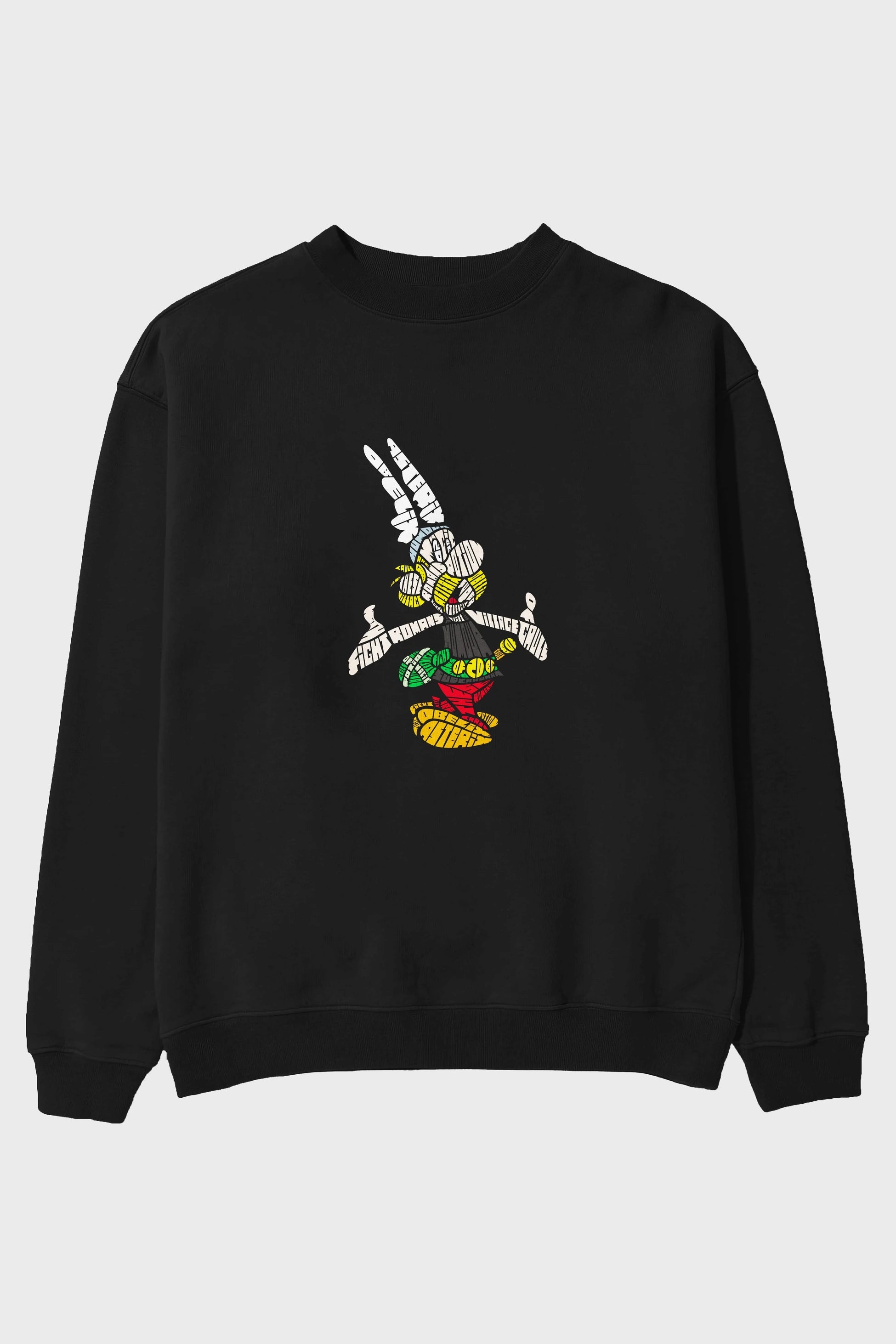 Asterix Ön Baskılı Oversize Sweatshirt Erkek Kadın Unisex
