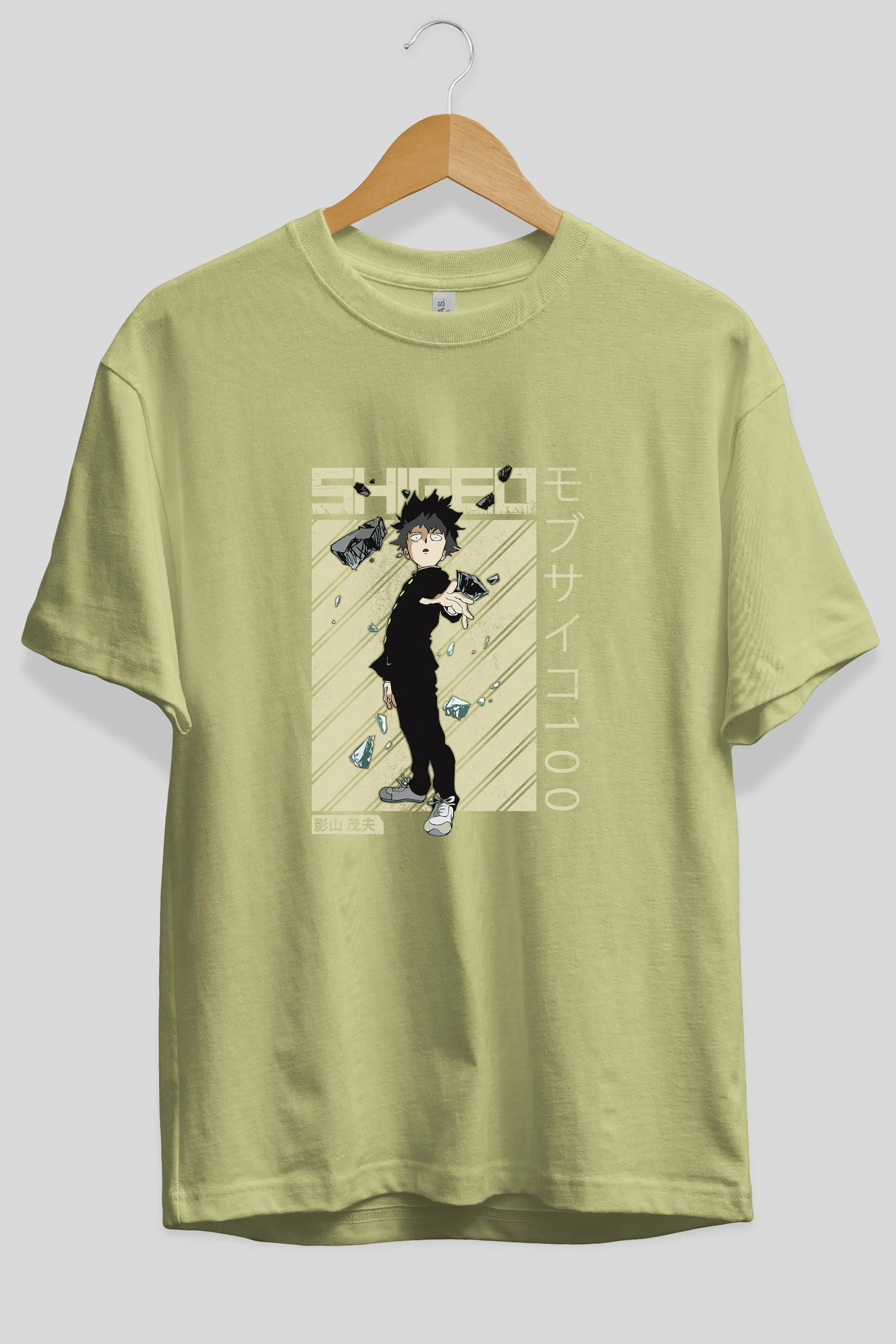 Shigeo Kageyama 3 Anime Ön Baskılı Oversize t-shirt %100 pamuk Erkek Kadın Unisex
