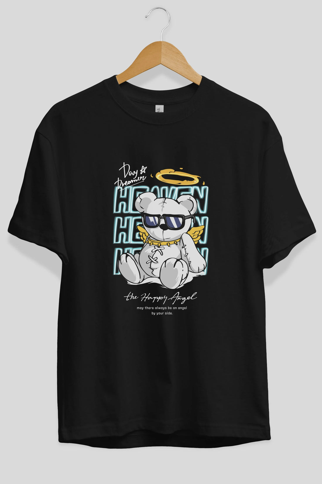 Heaven Bear Ön Baskılı Oversize t-shirt Erkek Kadın Unisex