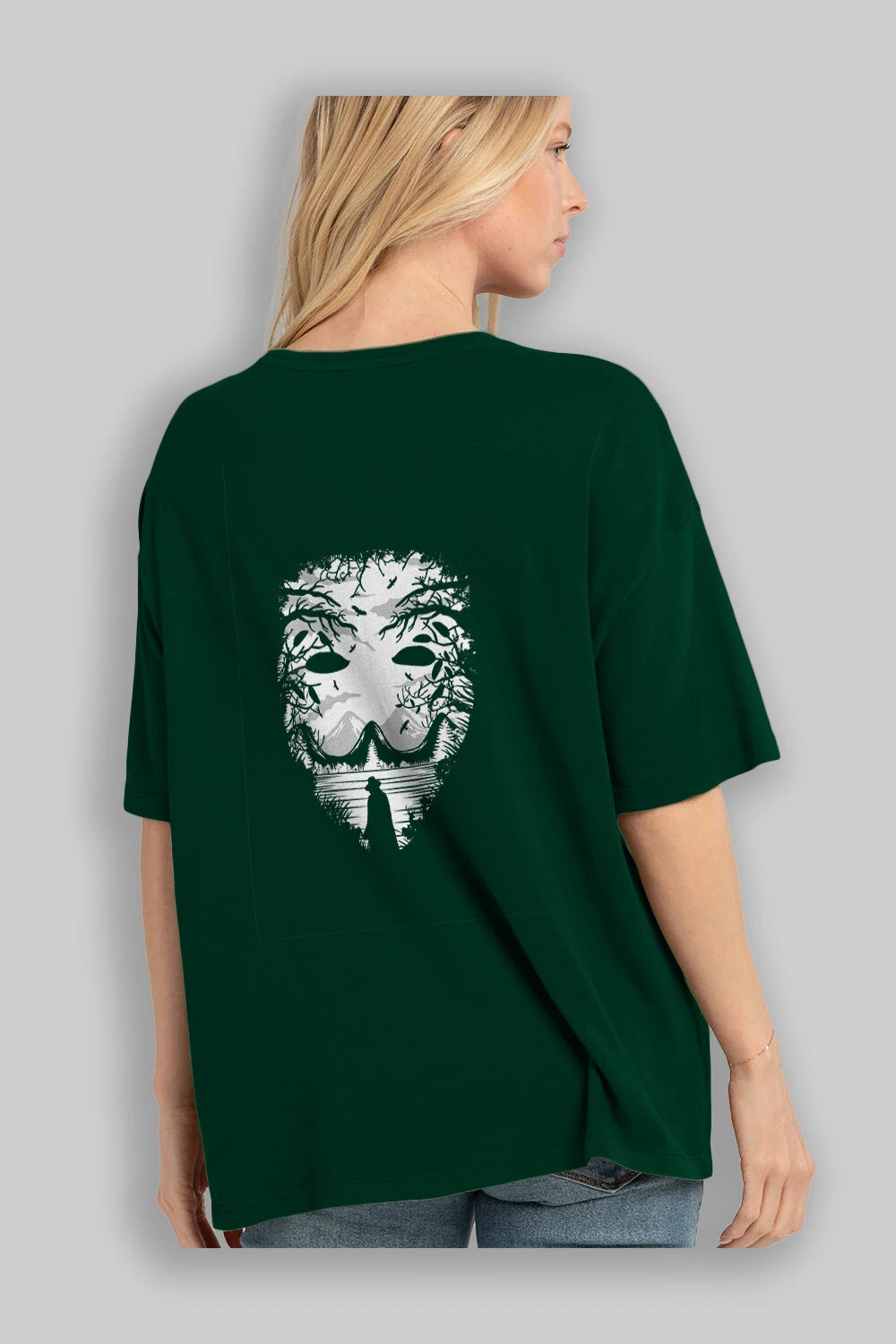 The Mask (2) Arka Baskılı Oversize t-shirt %100 pamuk Erkek Kadın Unisex