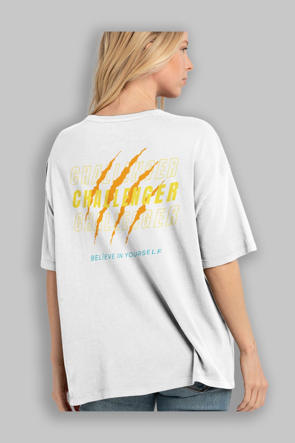 Challenger Yazılı Arka Baskılı Oversize t-shirt Erkek Kadın Unisex