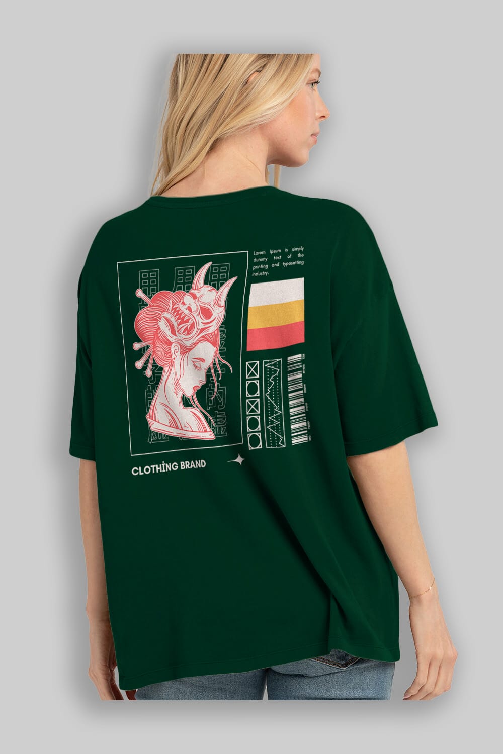 Hipster Japanese Style 2 Arka Baskılı Oversize t-shirt Erkek Kadın Unisex