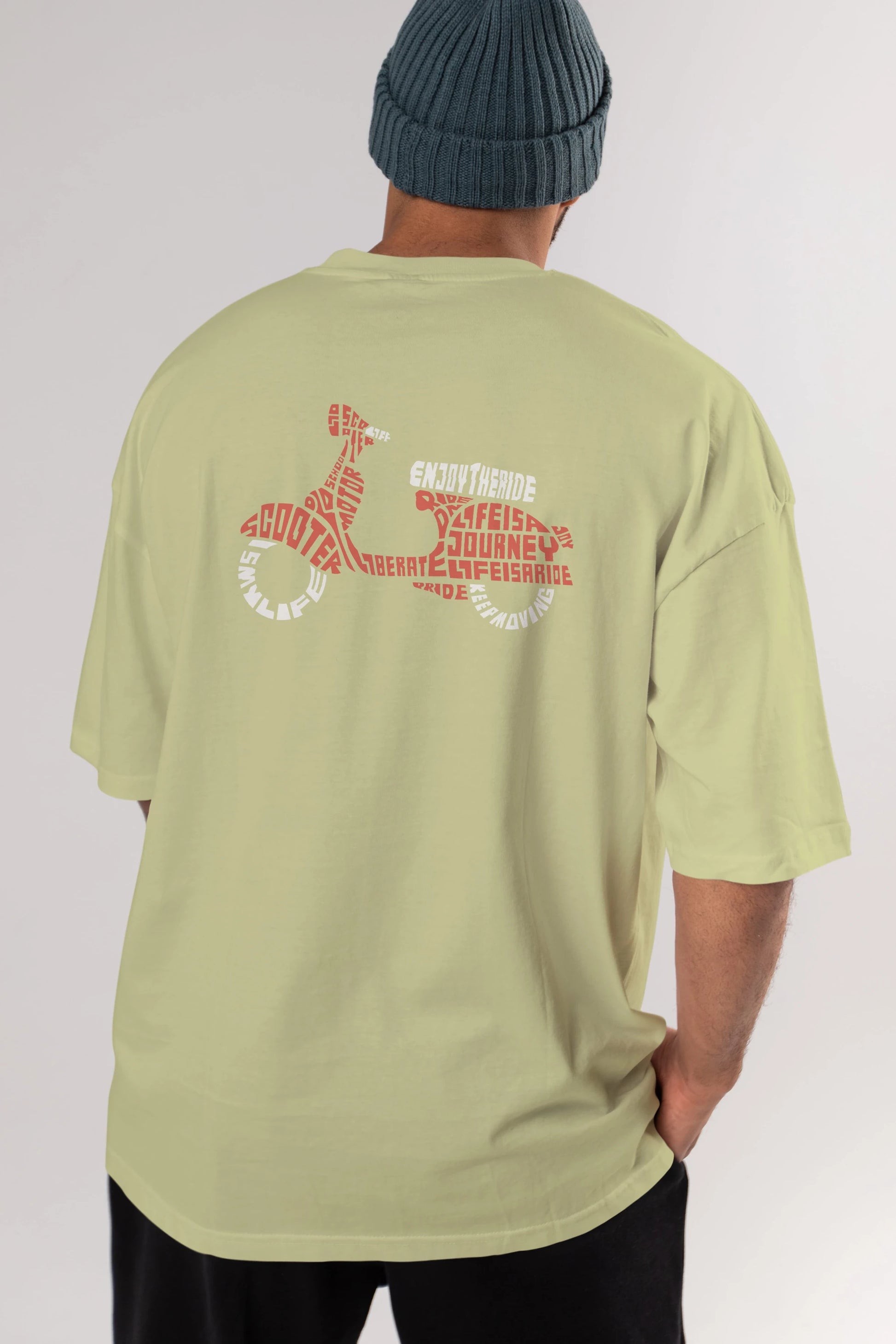 Enjoy The Ride Arka Baskılı Oversize t-shirt %100 pamuk Erkek Kadın Unisex