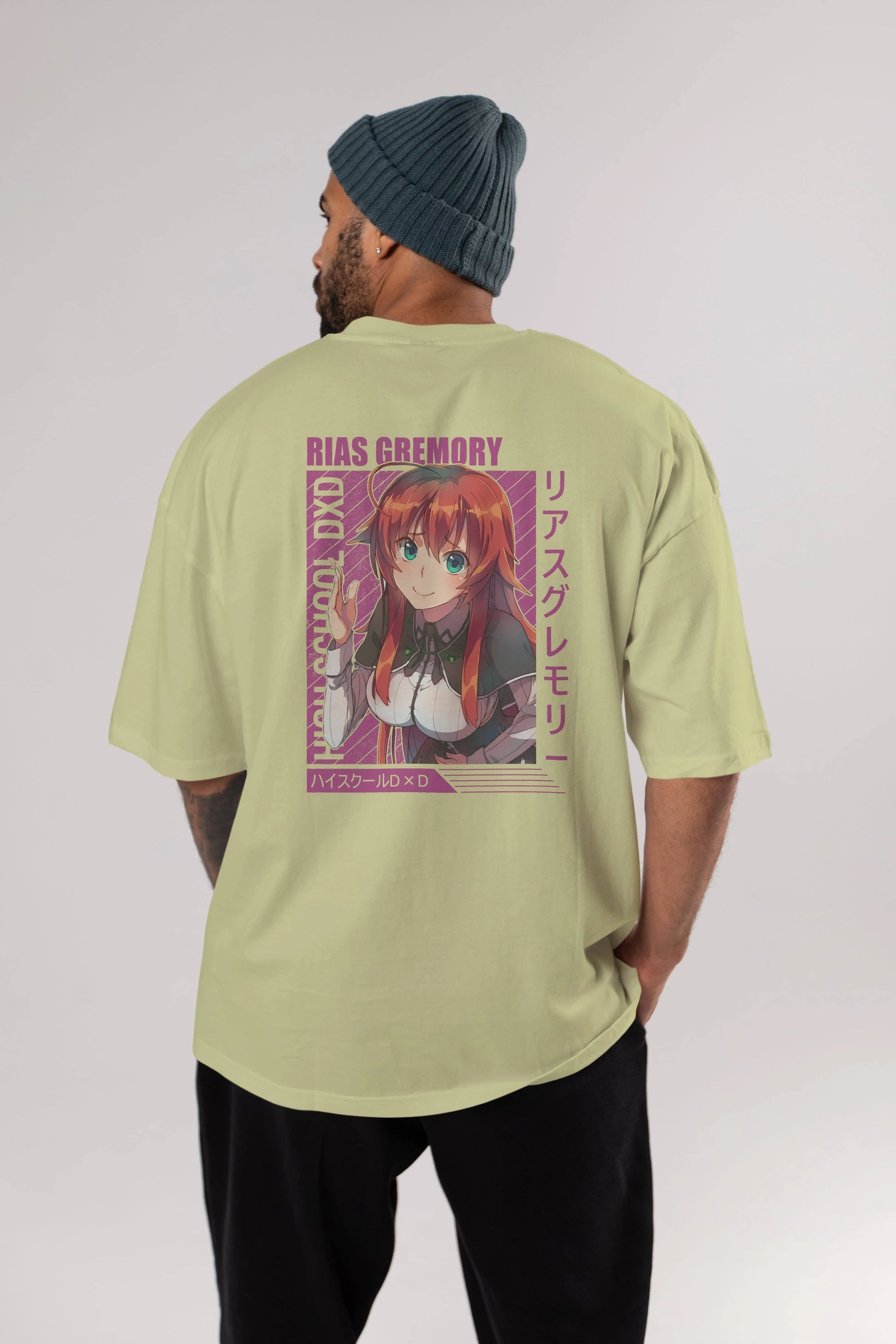 Rias Gremory 10 Anime Arka Baskılı Oversize t-shirt Erkek Kadın Unisex