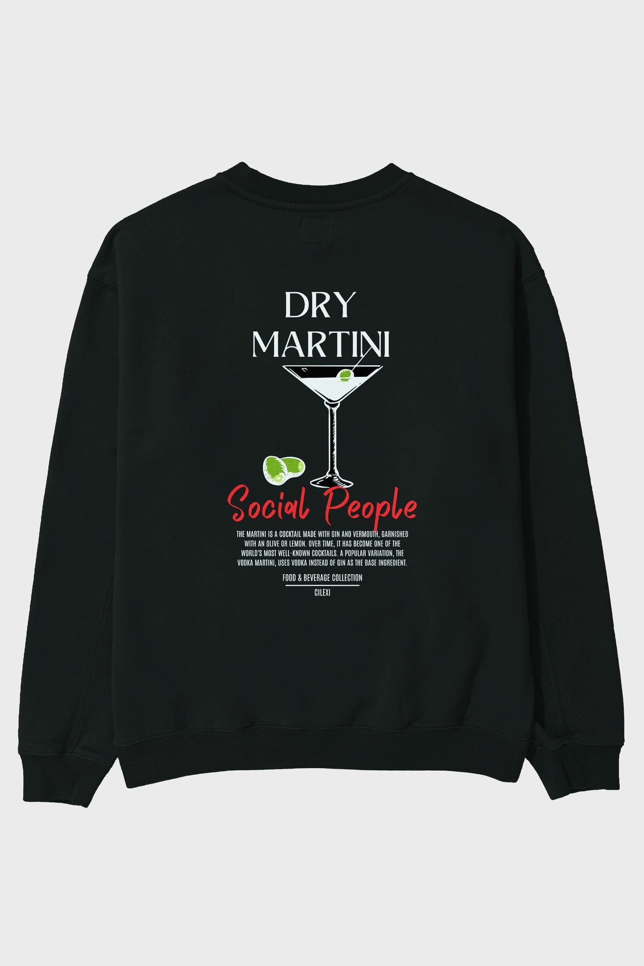 Dry Martini Arka Baskılı Oversize Sweatshirt Erkek Kadın Unisex