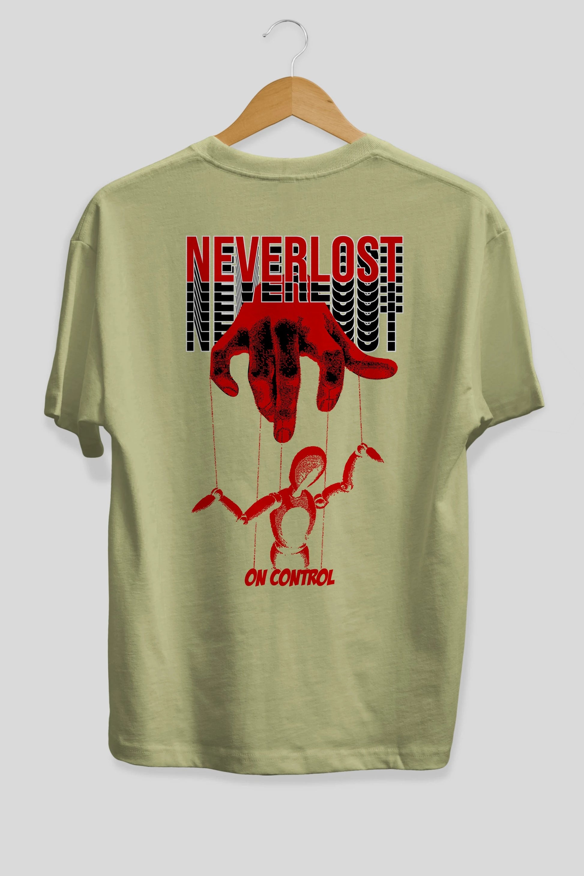 Neverlost on Control Arka Baskılı Oversize t-shirt Erkek Kadın Unisex
