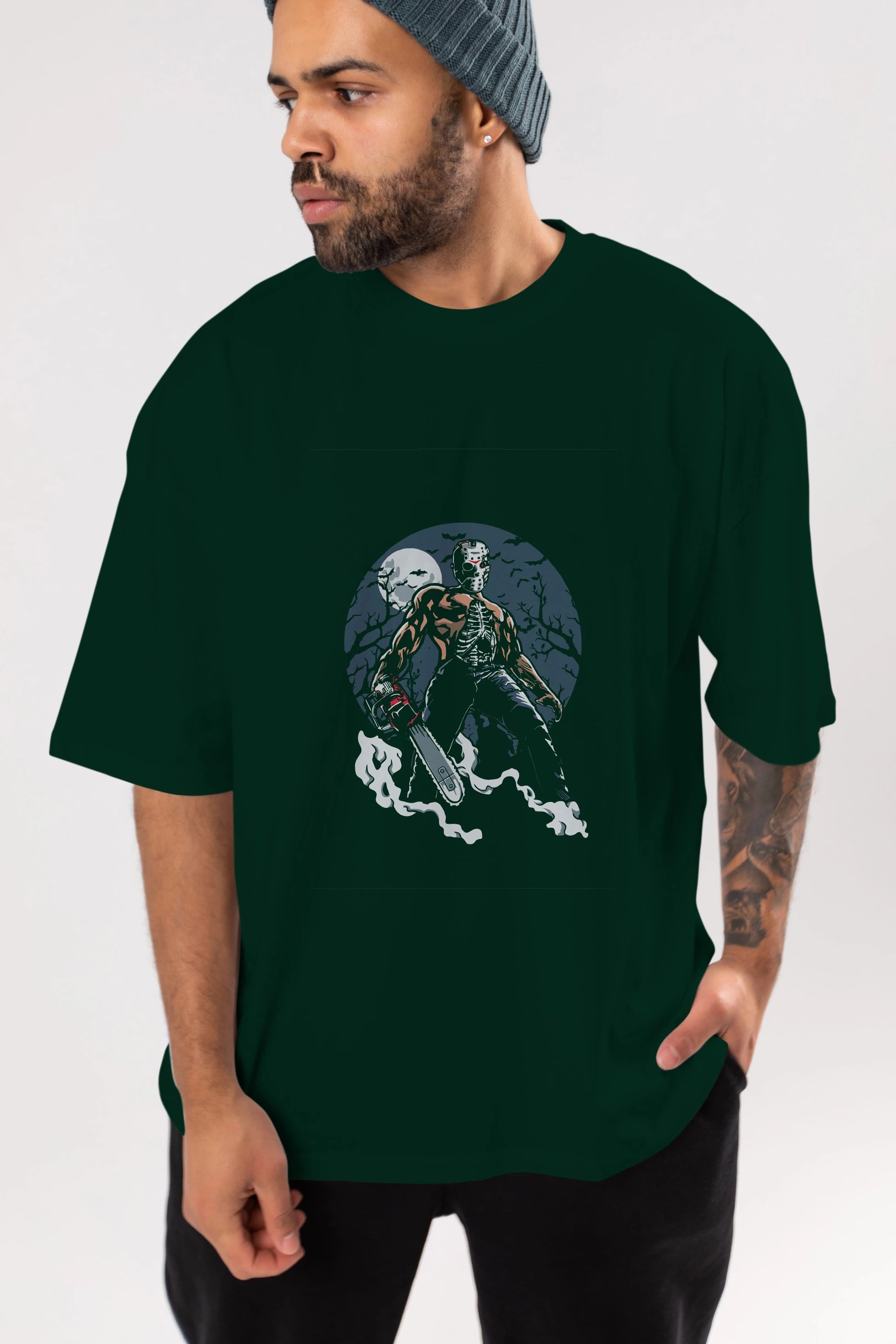 Evil Killer Ön Baskılı Oversize t-shirt Erkek Kadın Unisex %100 Pamuk tişort