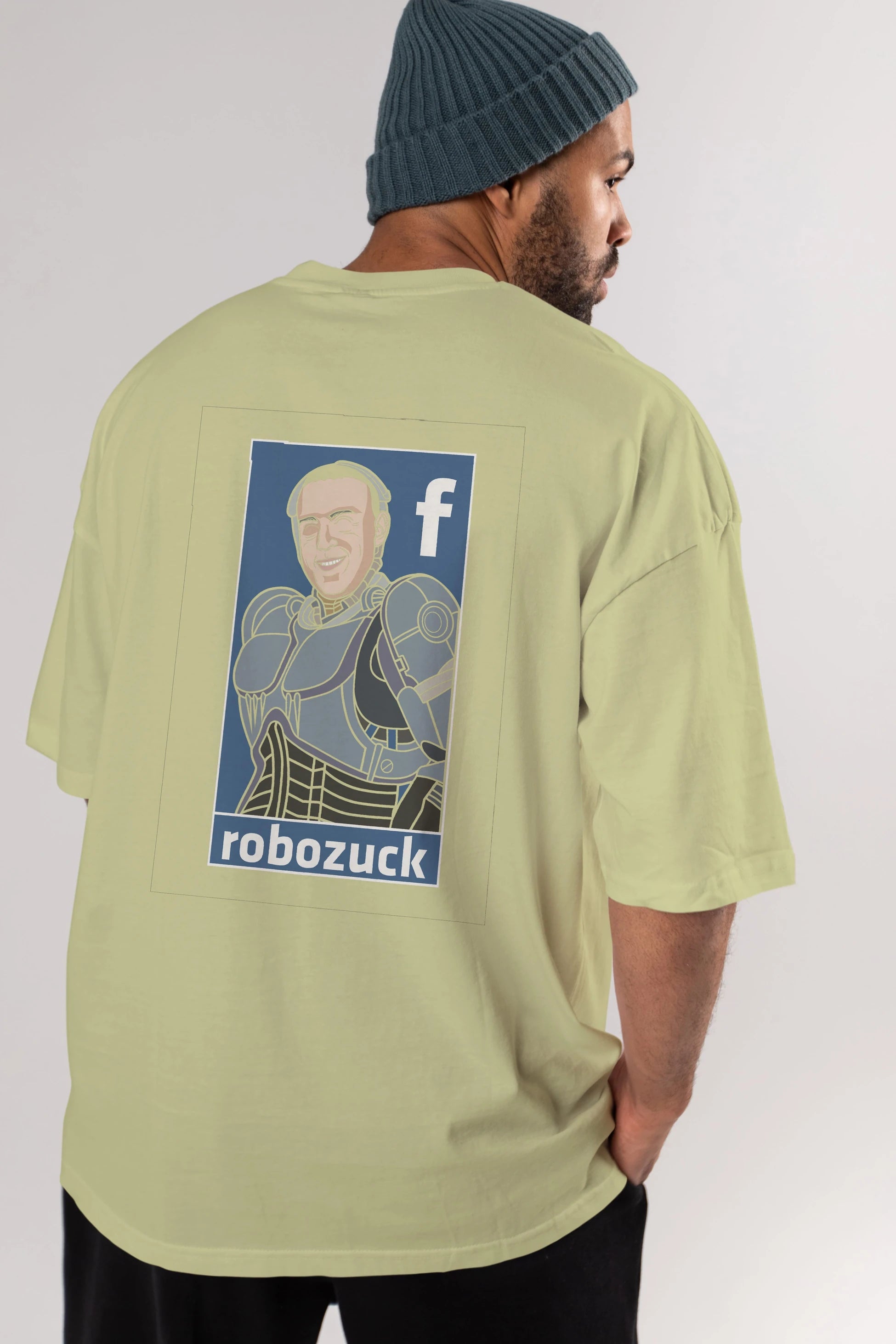 Robozuck Arka Baskılı Oversize t-shirt Erkek Kadın Unisex %100 Pamuk tişort