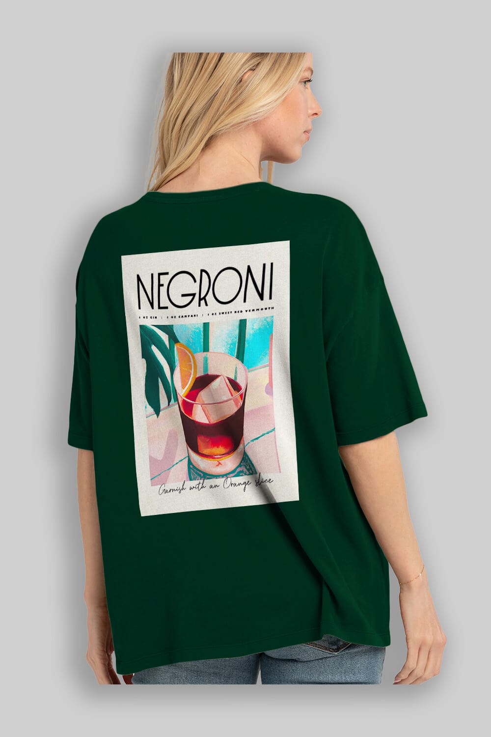 Negroni 4 Arka Baskılı Oversize t-shirt Erkek Kadın Unisex %100 Pamuk Bisiklet Yaka tişort
