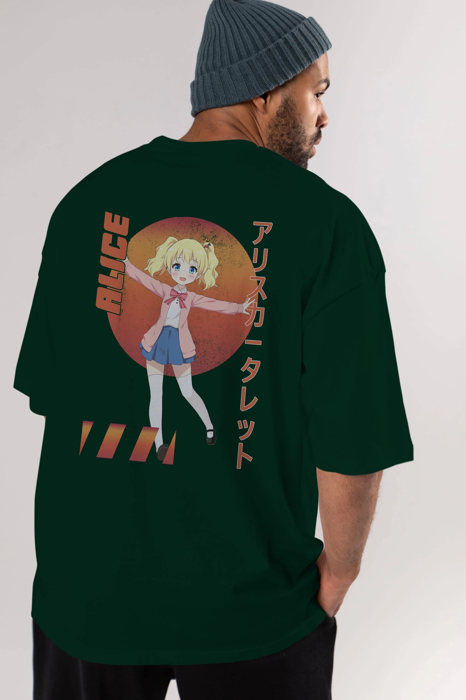 Alice Cartelet 15 Anime Arka Baskılı Oversize t-shirt Erkek Kadın Unisex