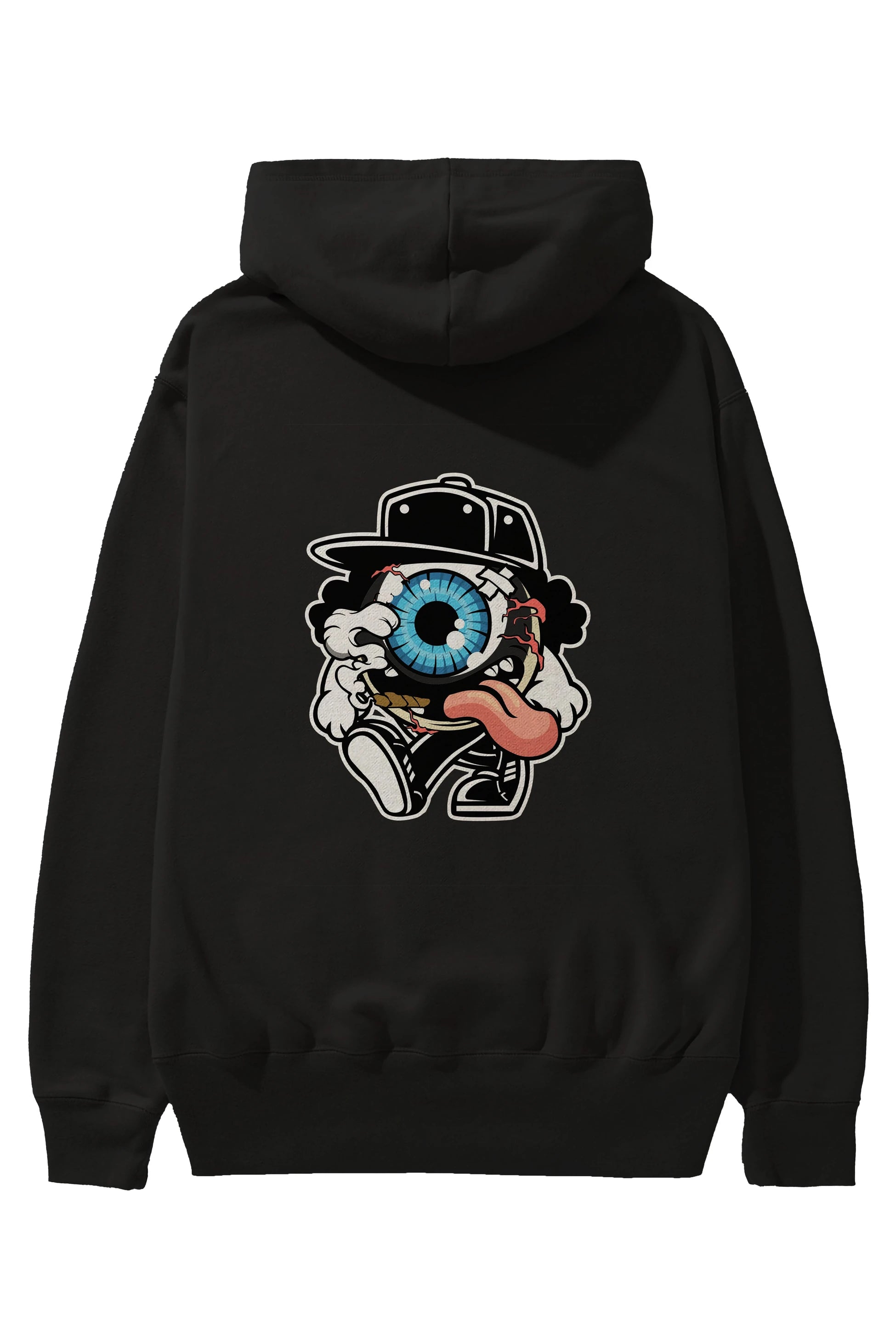 Eyeball Arka Baskılı Hoodie Oversize Kapüşonlu Sweatshirt Erkek Kadın Unisex