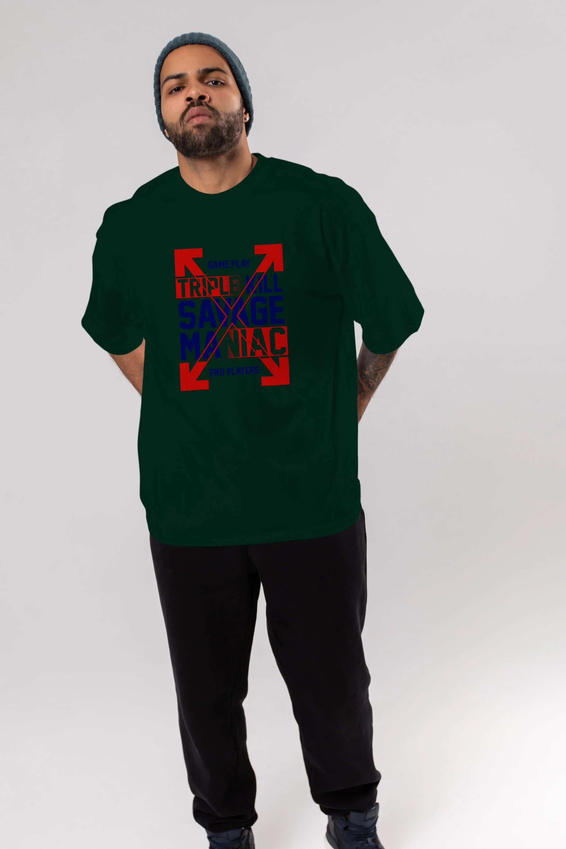 Kill Savage Ön Baskılı Oversize t-shirt Erkek Kadın Unisex