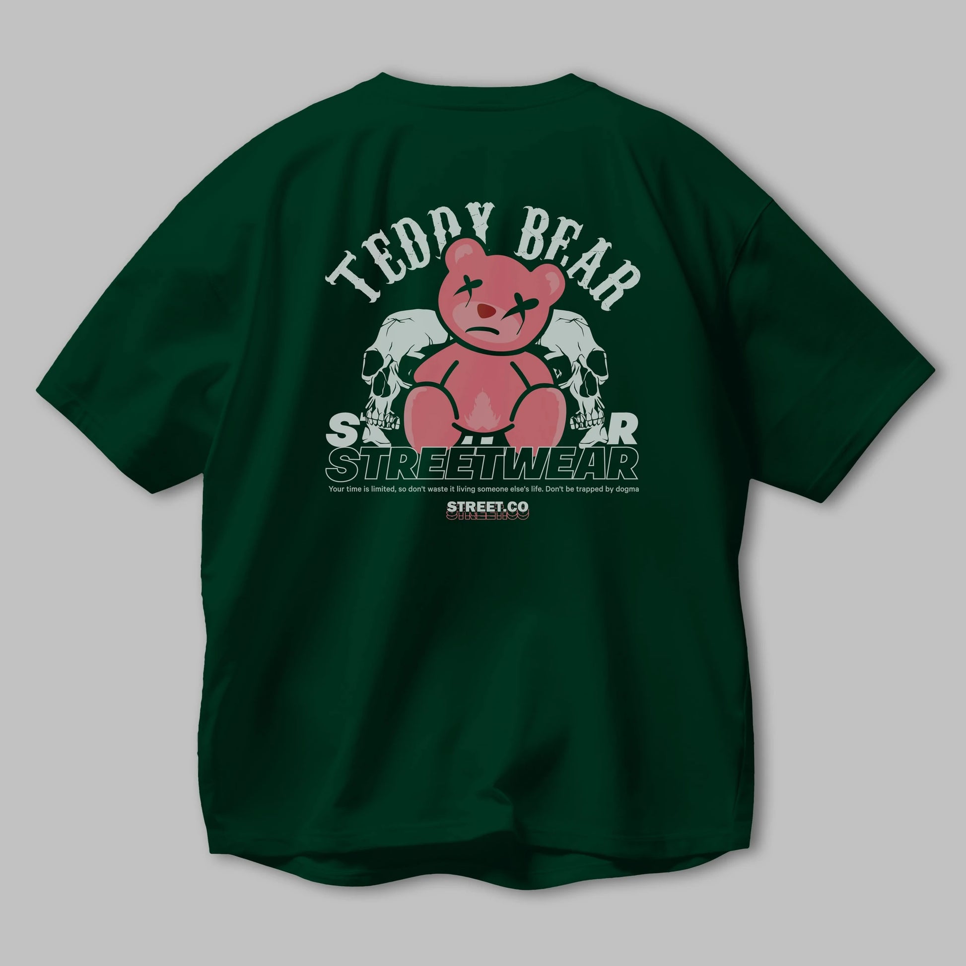 Teddy Bear Streetwear 2 Arka Baskılı Oversize t-shirt Erkek Kadın Unisex