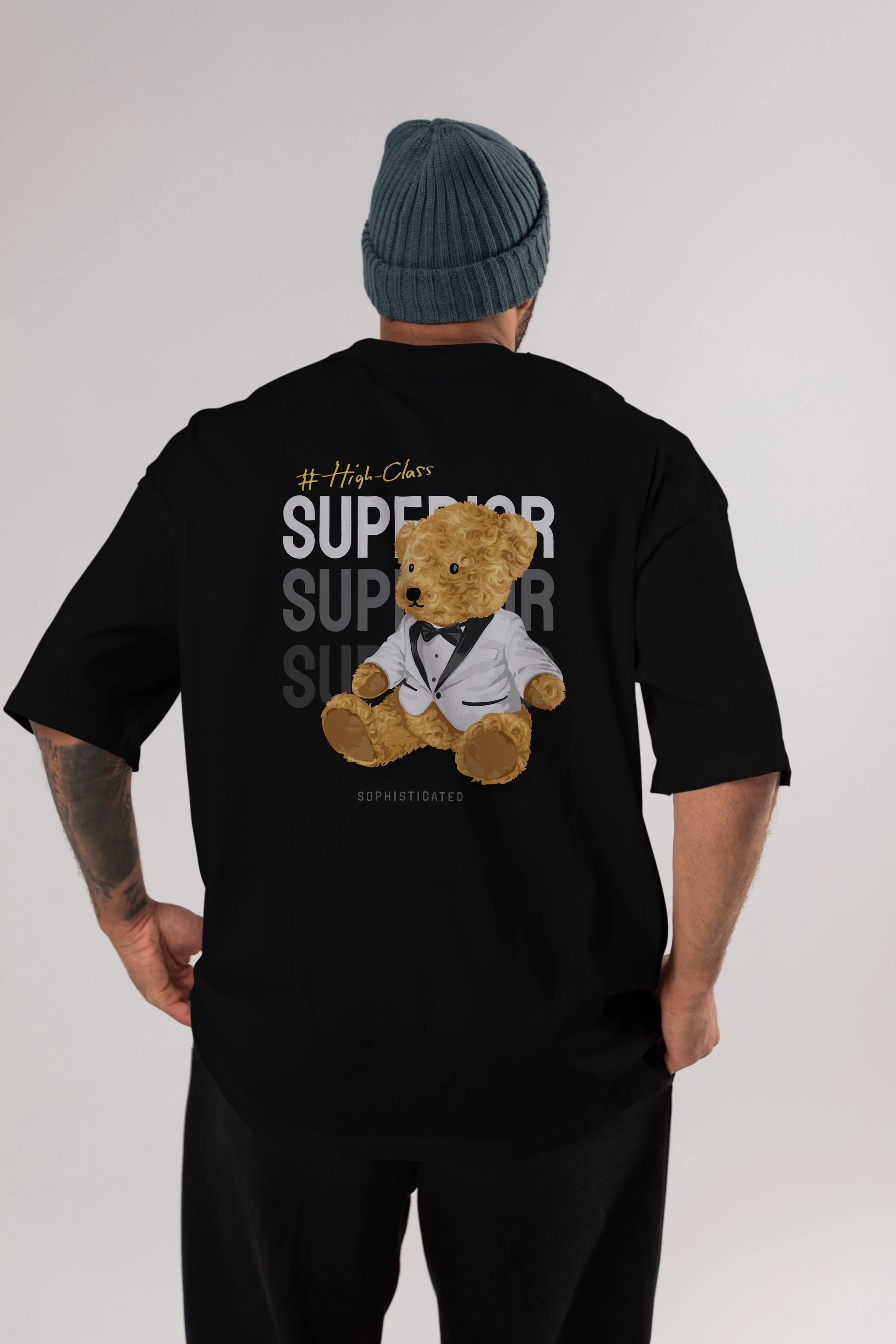 Teddy Bear Superior Arka Baskılı Oversize t-shirt Erkek Kadın Unisex %100 Pamuk