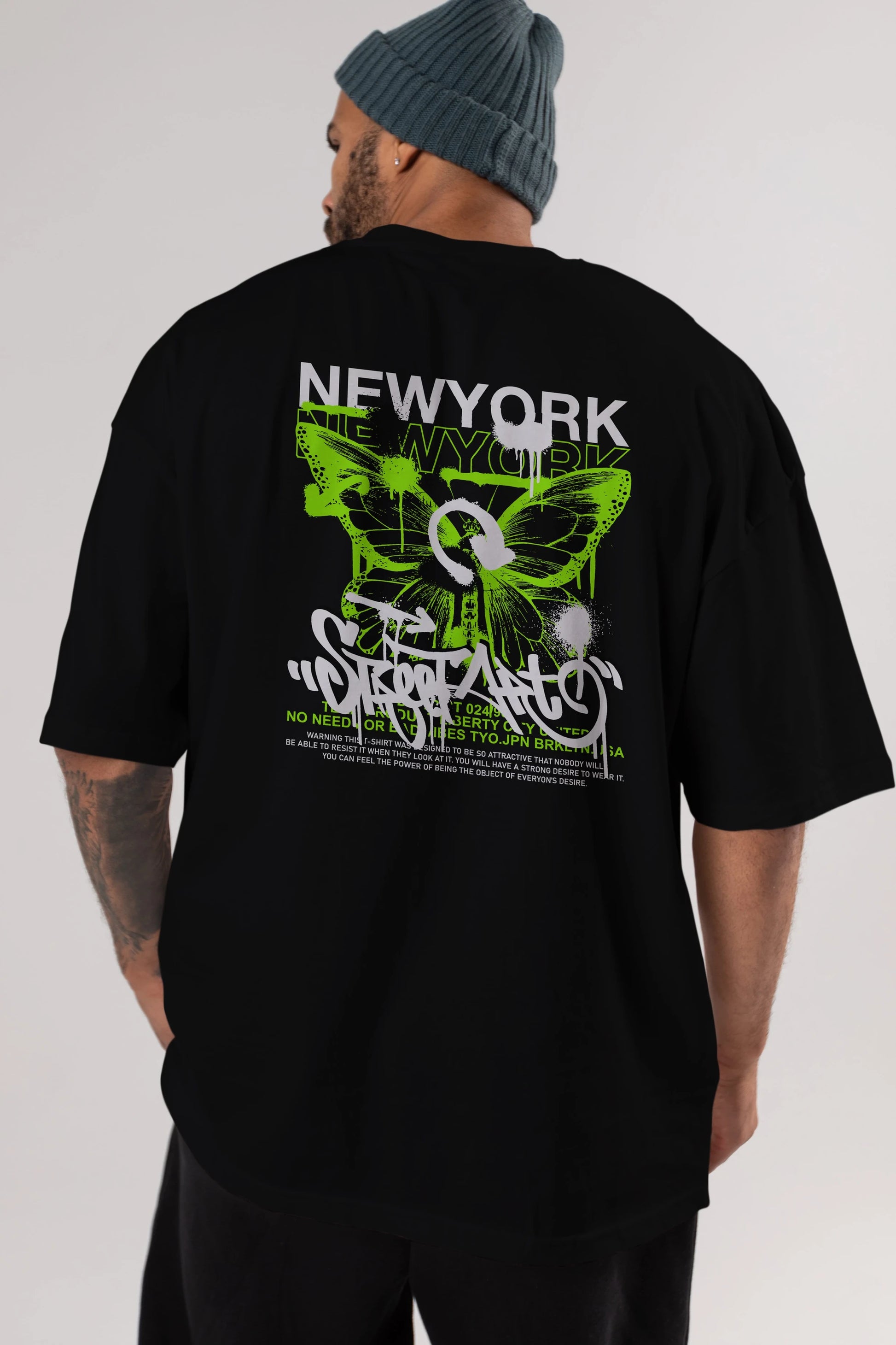 New York Street Style Arka Baskılı Oversize t-shirt Erkek Kadın Unisex