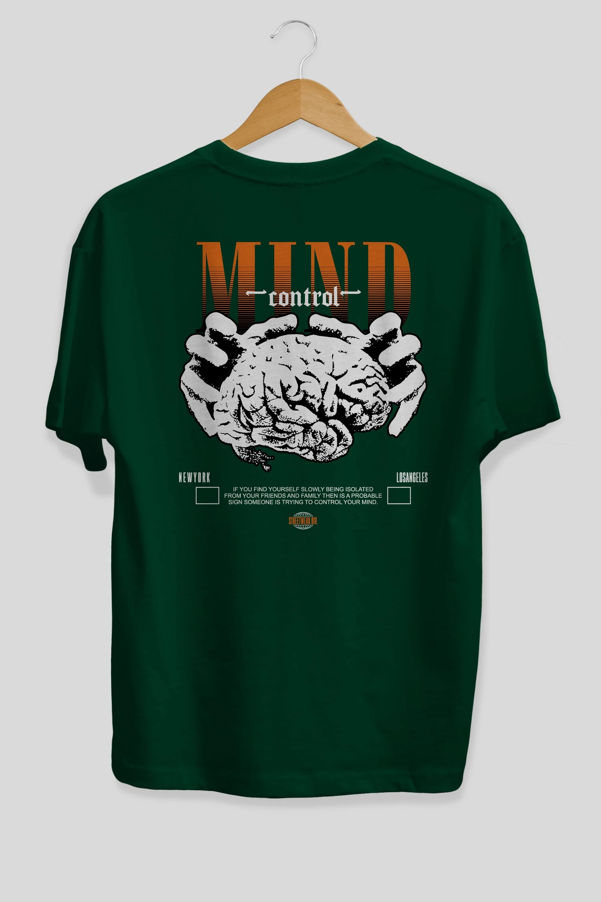Mind Control Arka Baskılı Oversize t-shirt Erkek Kadın Unisex