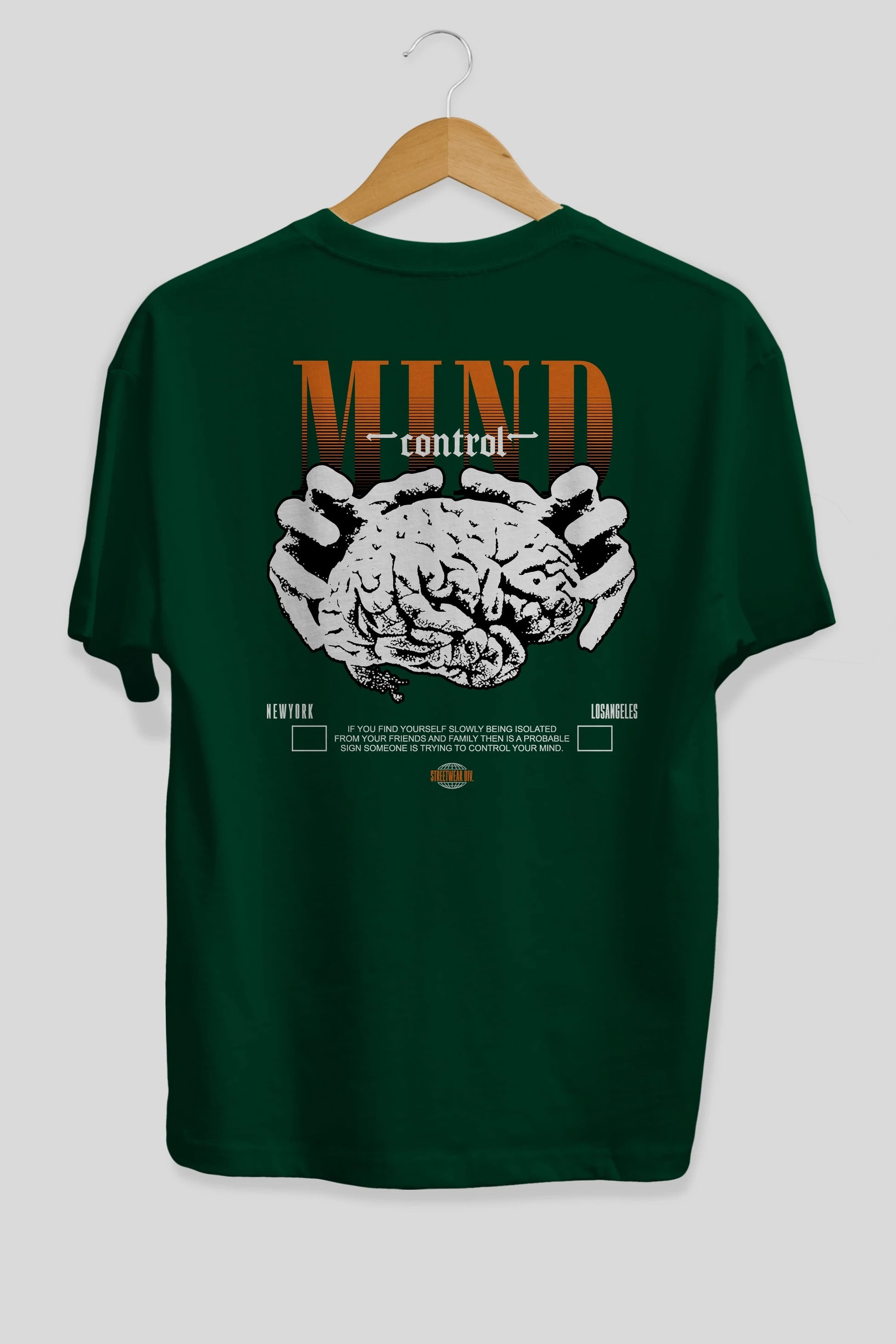Mind Control Arka Baskılı Oversize t-shirt Erkek Kadın Unisex