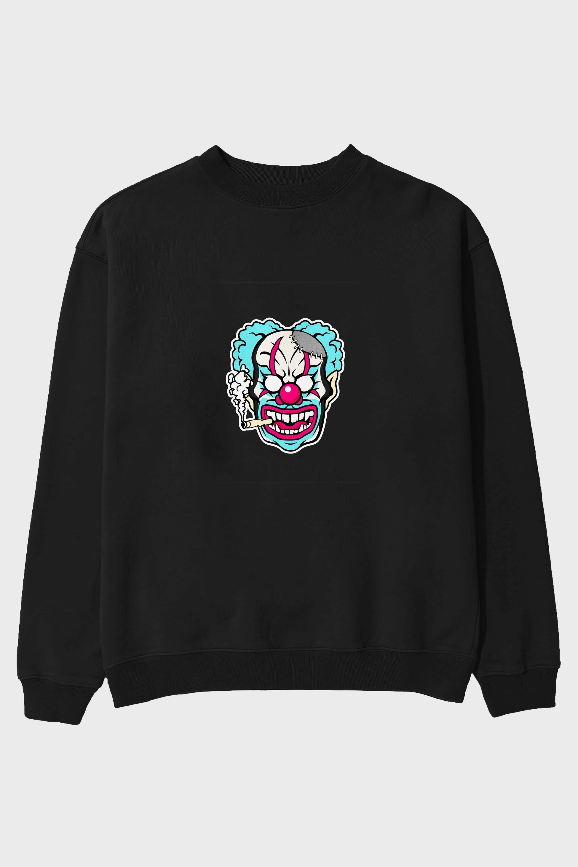 Clown Beast Ön Baskılı Oversize Sweatshirt Erkek Kadın Unisex