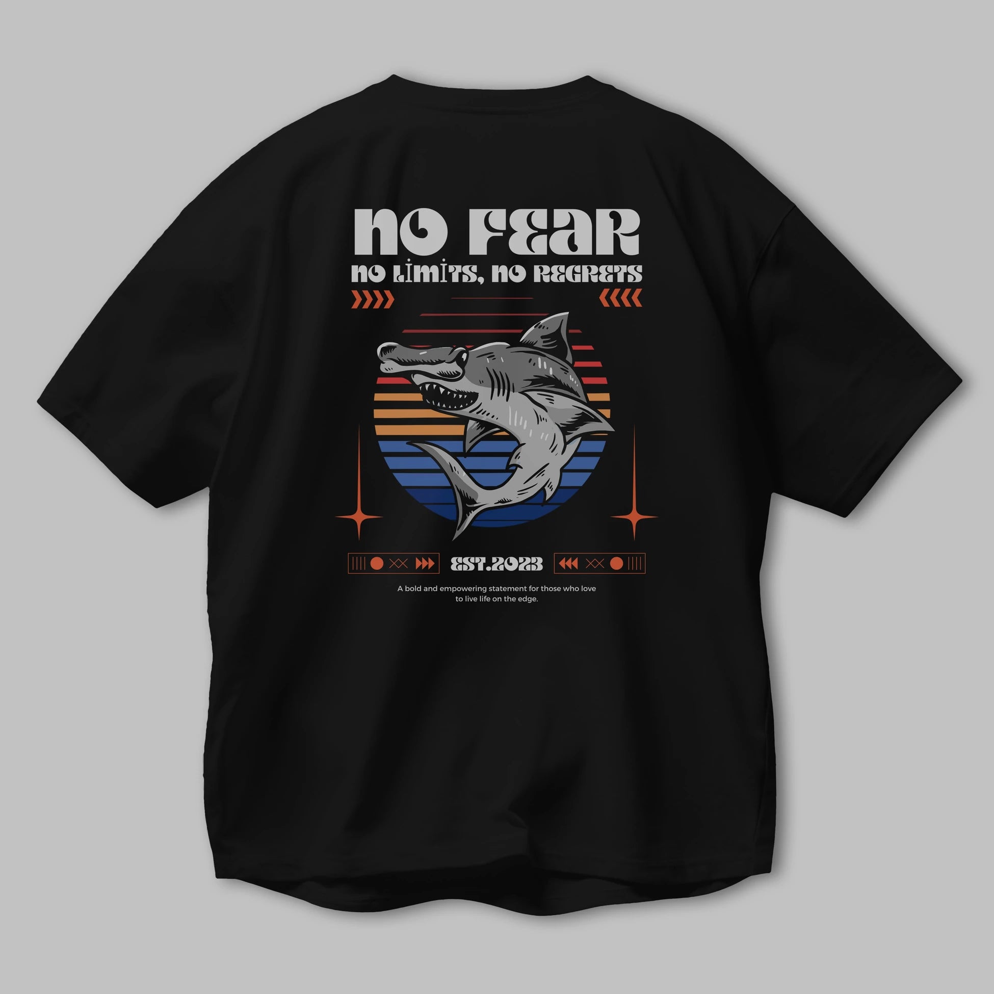 No Fear Yazılı Arka Baskılı Oversize t-shirt Erkek Kadın Unisex