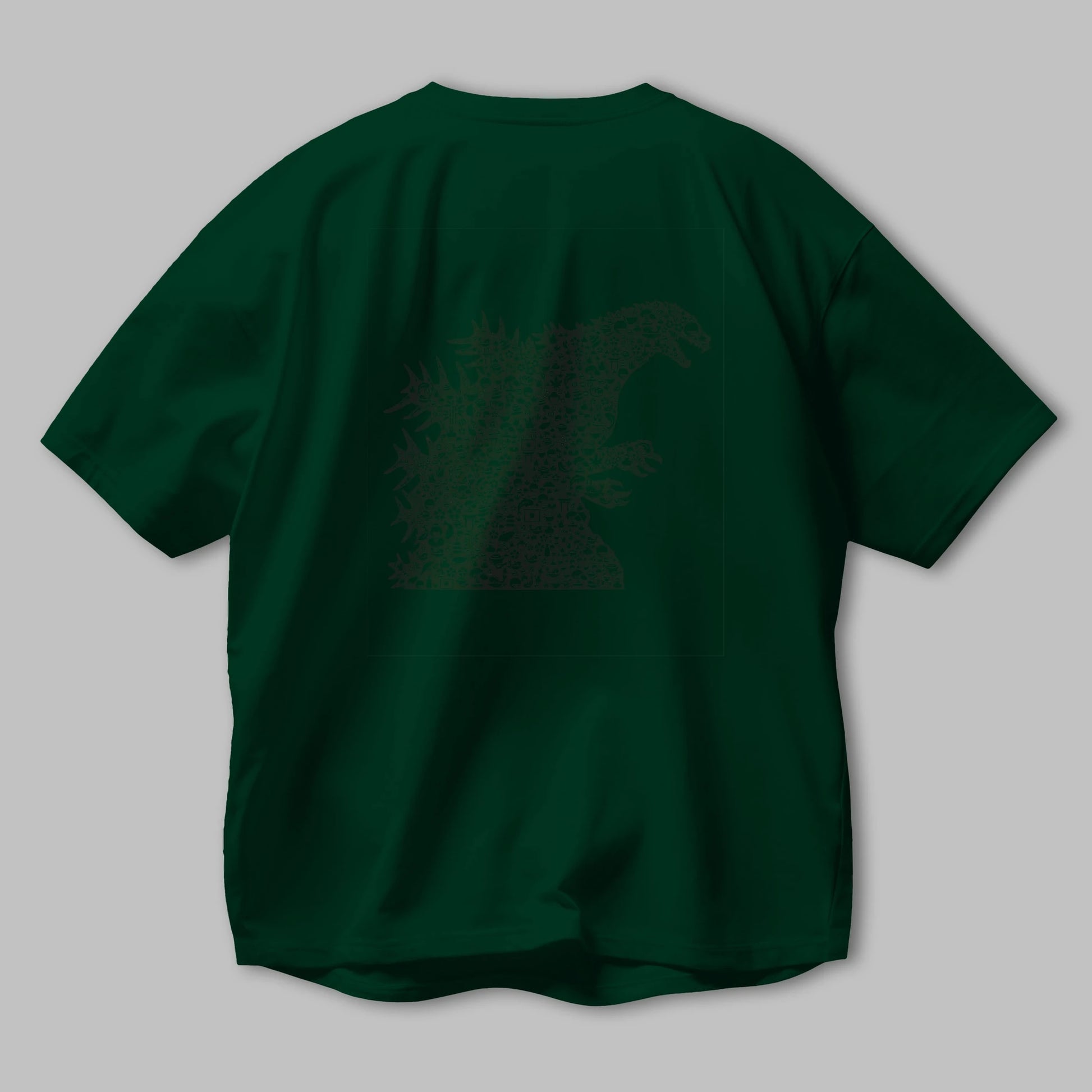 Godzilla Arka Baskılı Oversize t-shirt %100 pamuk Erkek Kadın Unisex